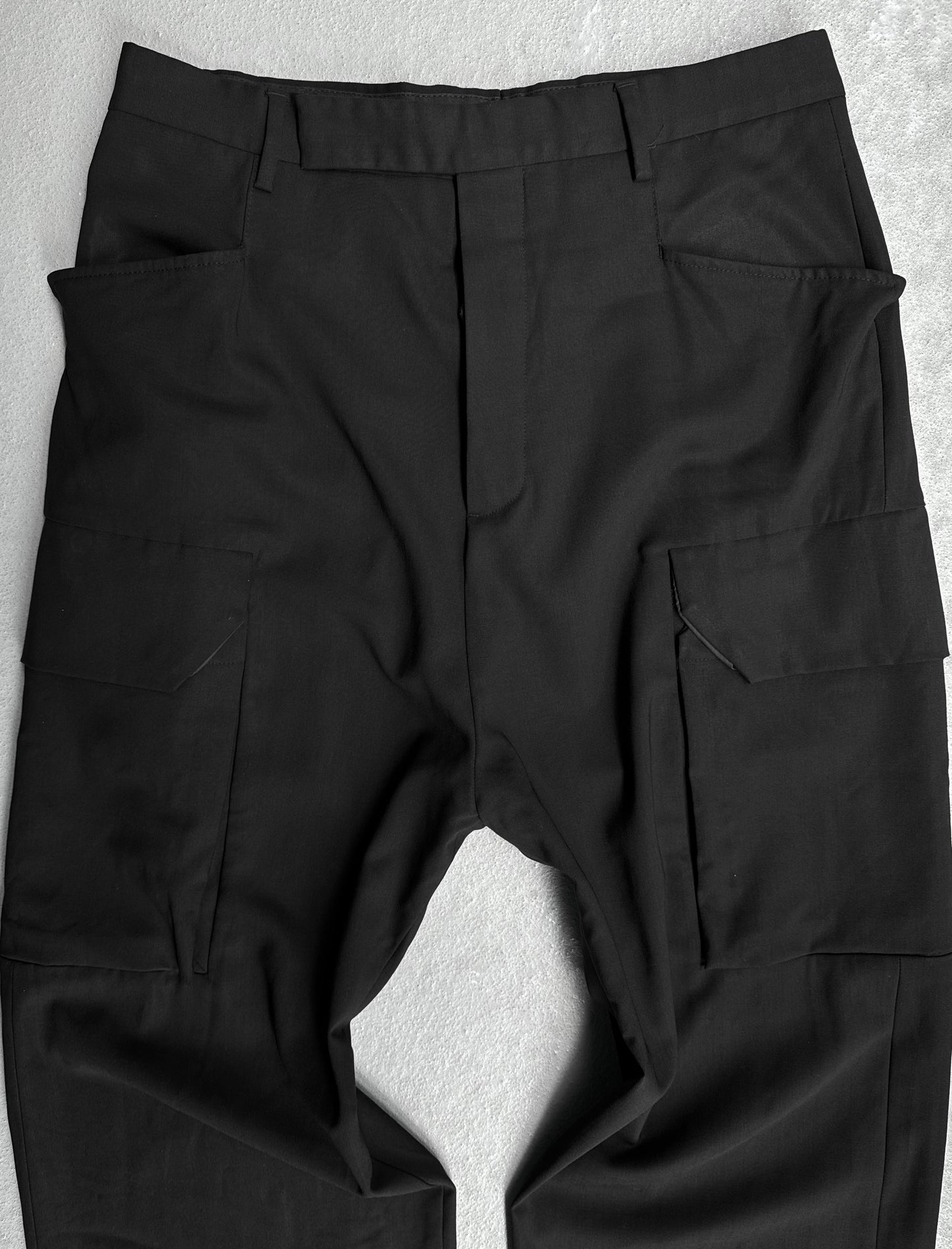 Rick Owens SS17 “WALRUS” Wide Leg Wool Cargo Pants