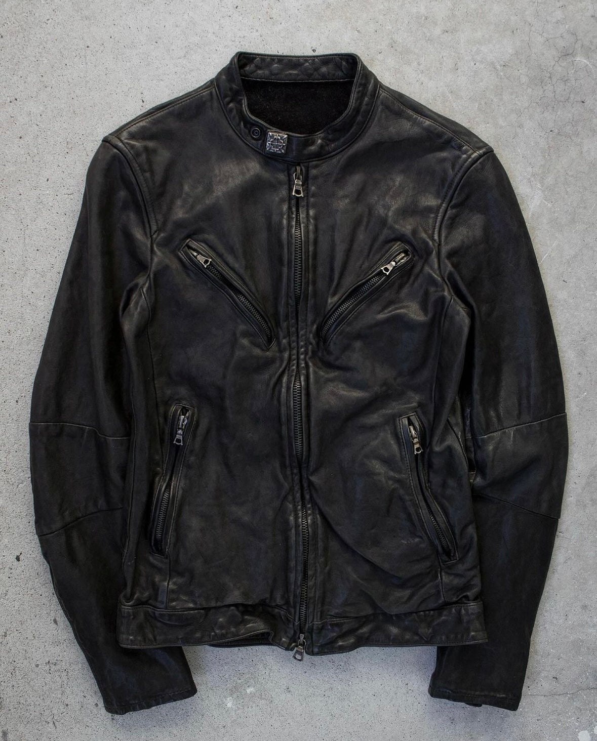 Isamu Katayama “Backlash” SS11 Object-Dyed Studded Calf-Leather Rider Jacket