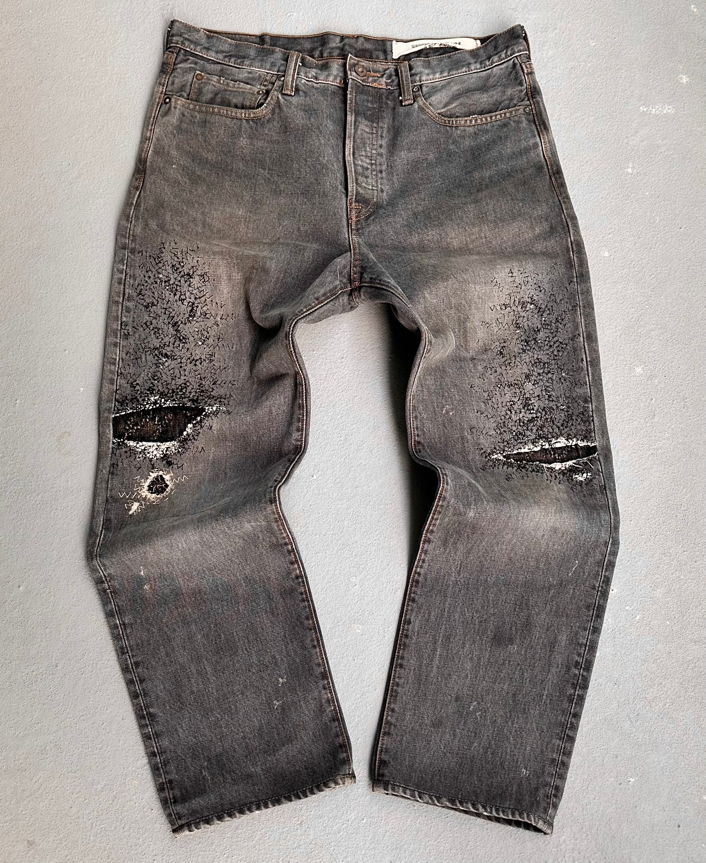 KAPITAL Monkey Cisco 14Oz ‘3-Years Aged’ Sashiko Repaired Stitch Bootcut Denim