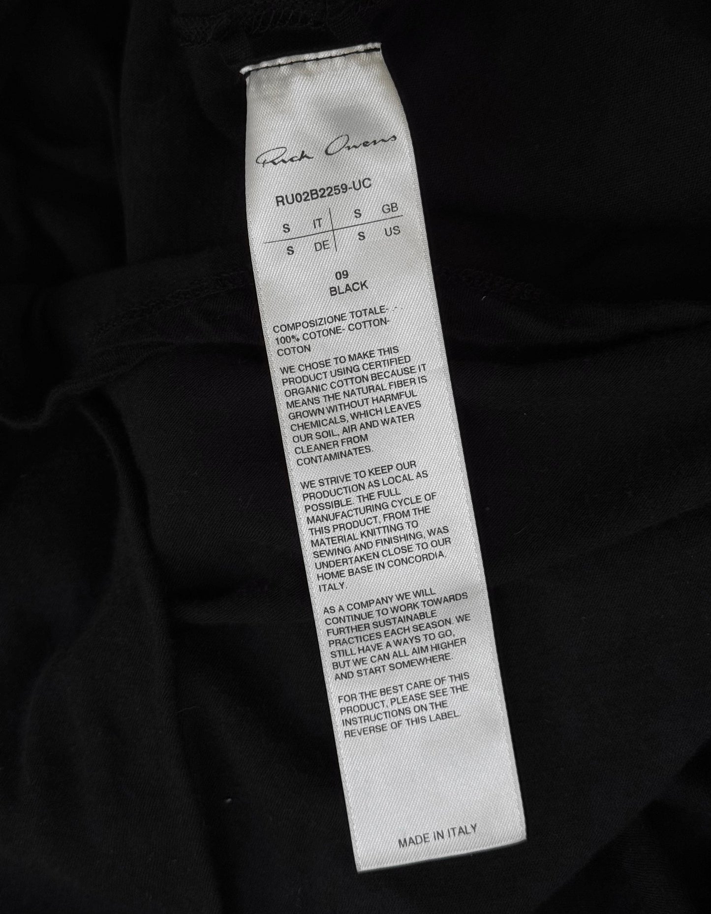 Rick Owens AW22 “STROBE” Black Dylan Cut Long-sleeves