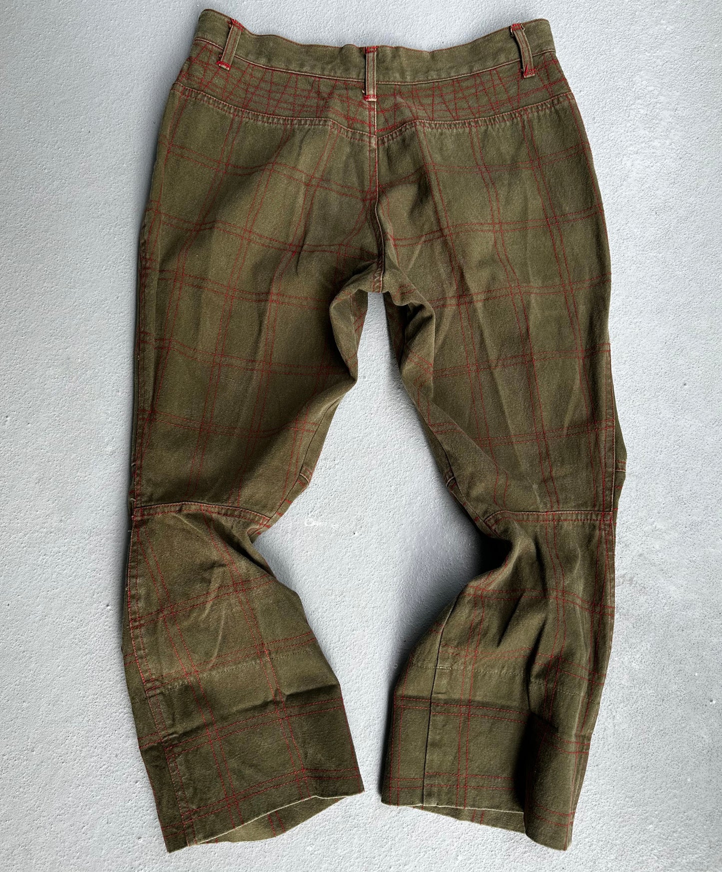 Christopher Nemeth Late 90s Contrast Stitch Articulate Knee Pants