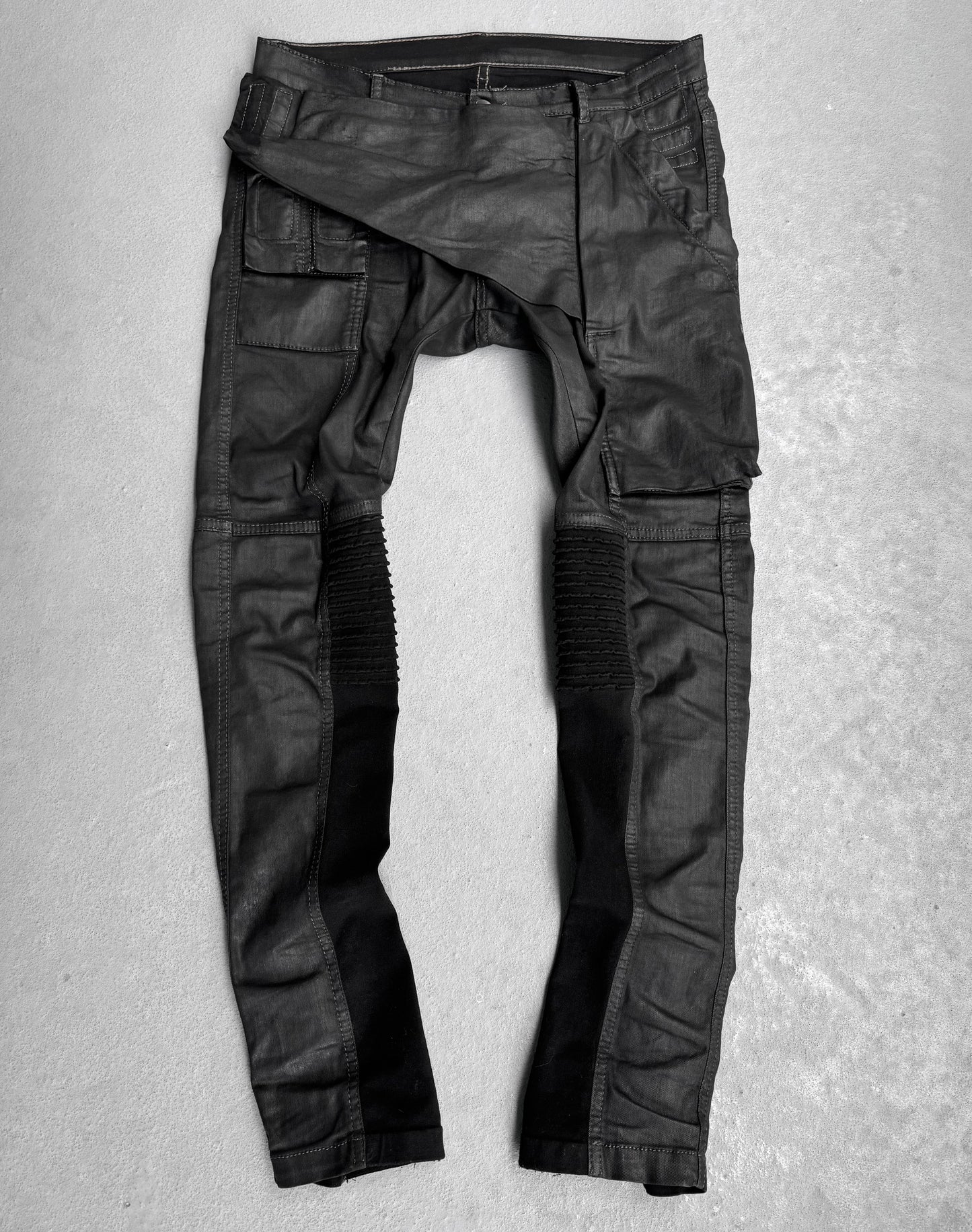 Rick Owens DRKSHDW SS15 “FAUN” Heavy-waxed Memphis Biker Pants