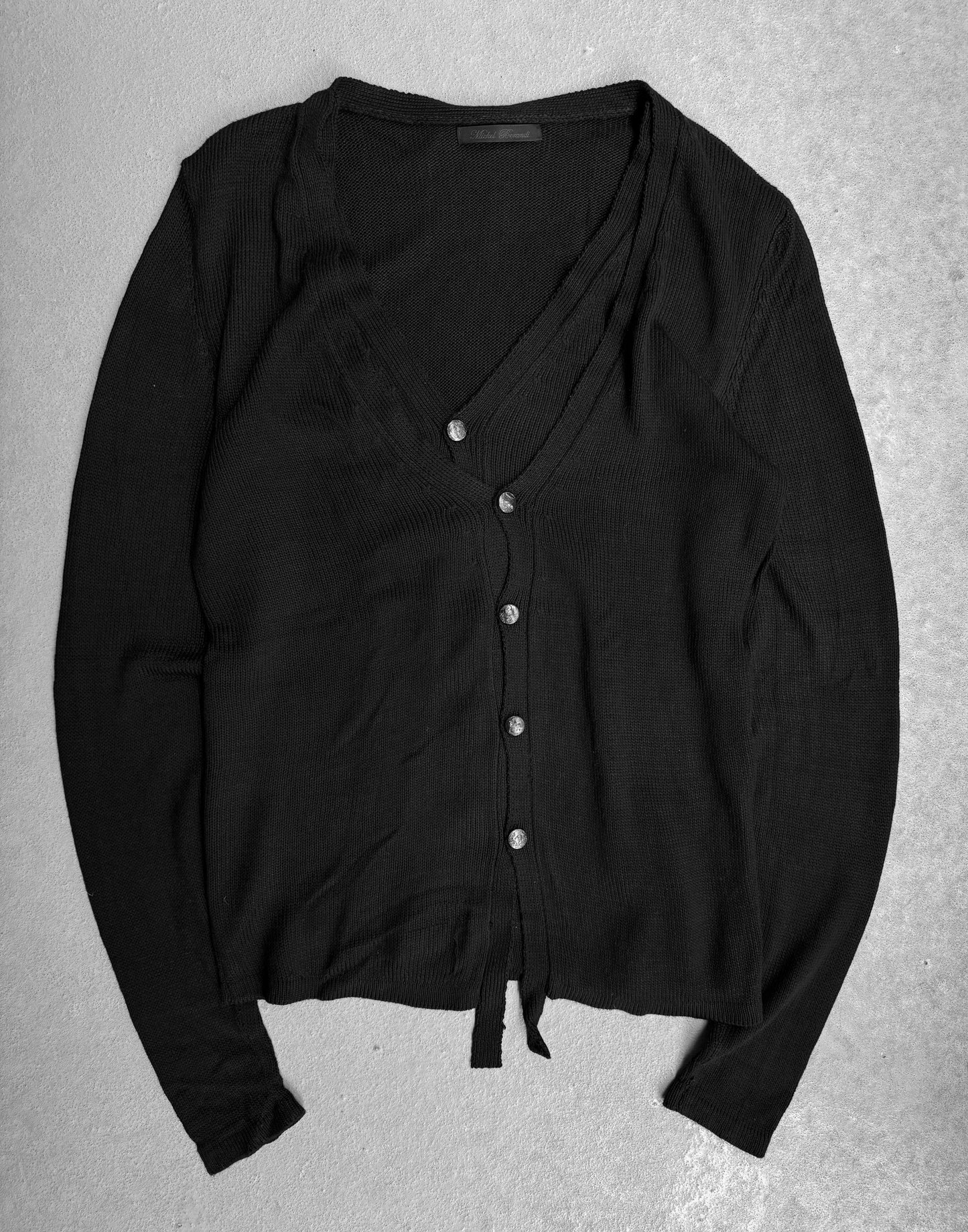 Michel Berandi Early 00s Double-layered Button-up Knit Cardigan