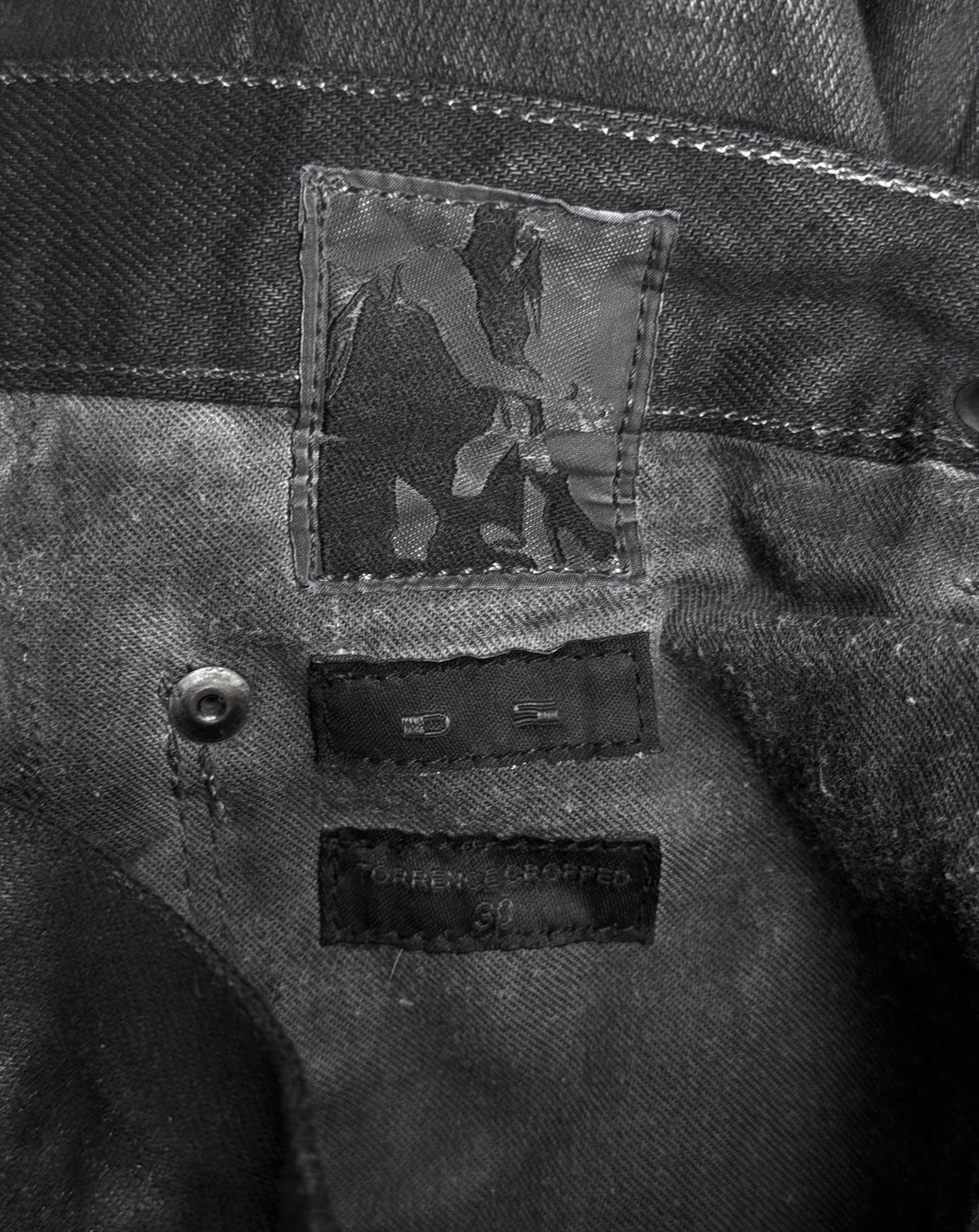 Rick Owens DRKSHDW SS14 "VICIOUS" Waxed ‘Torrence Cropped’ Selvedge Denim