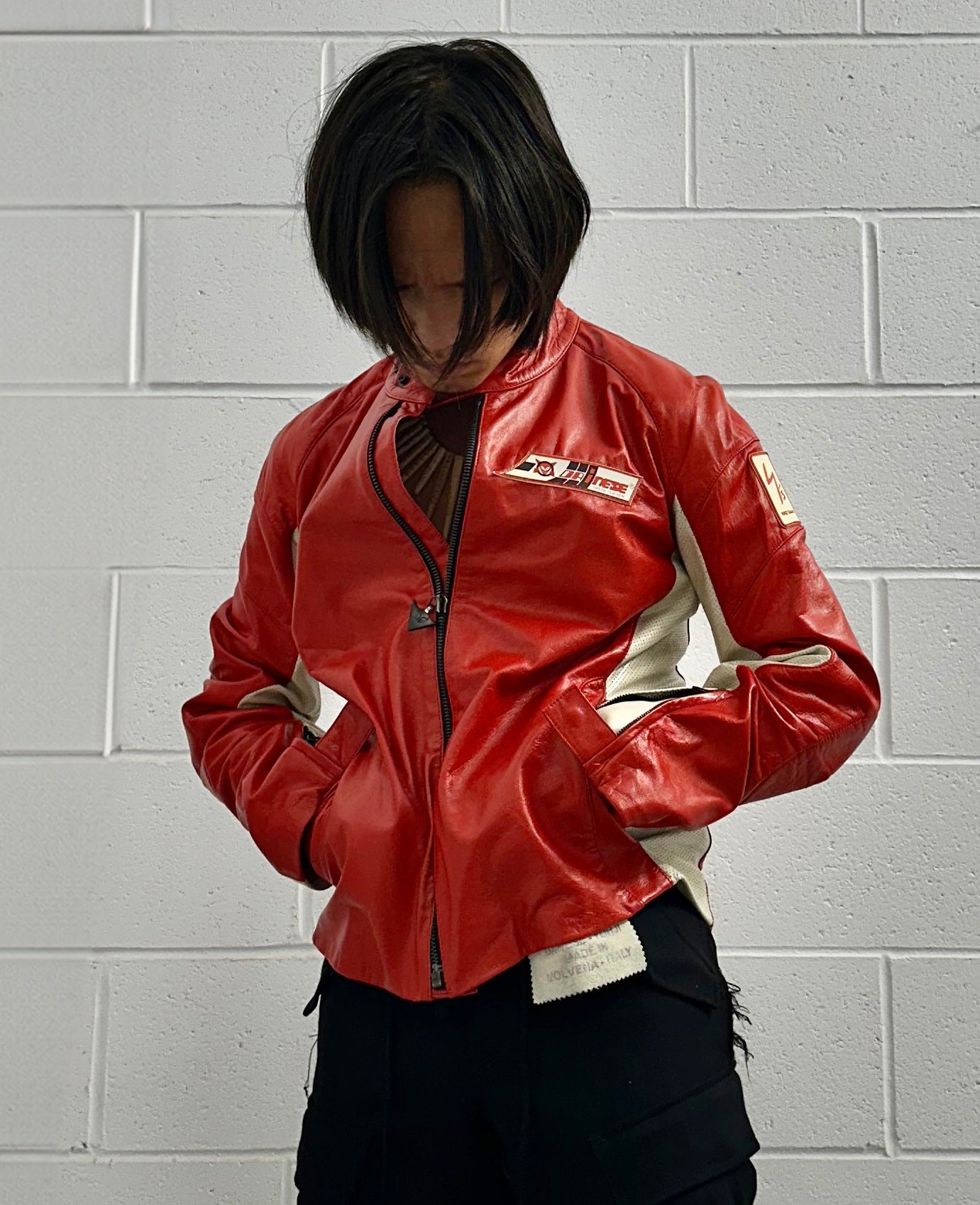 Y’s Yohji Yamamoto x DAINESE AW04 Red Leather Motorcycle Race Jacket