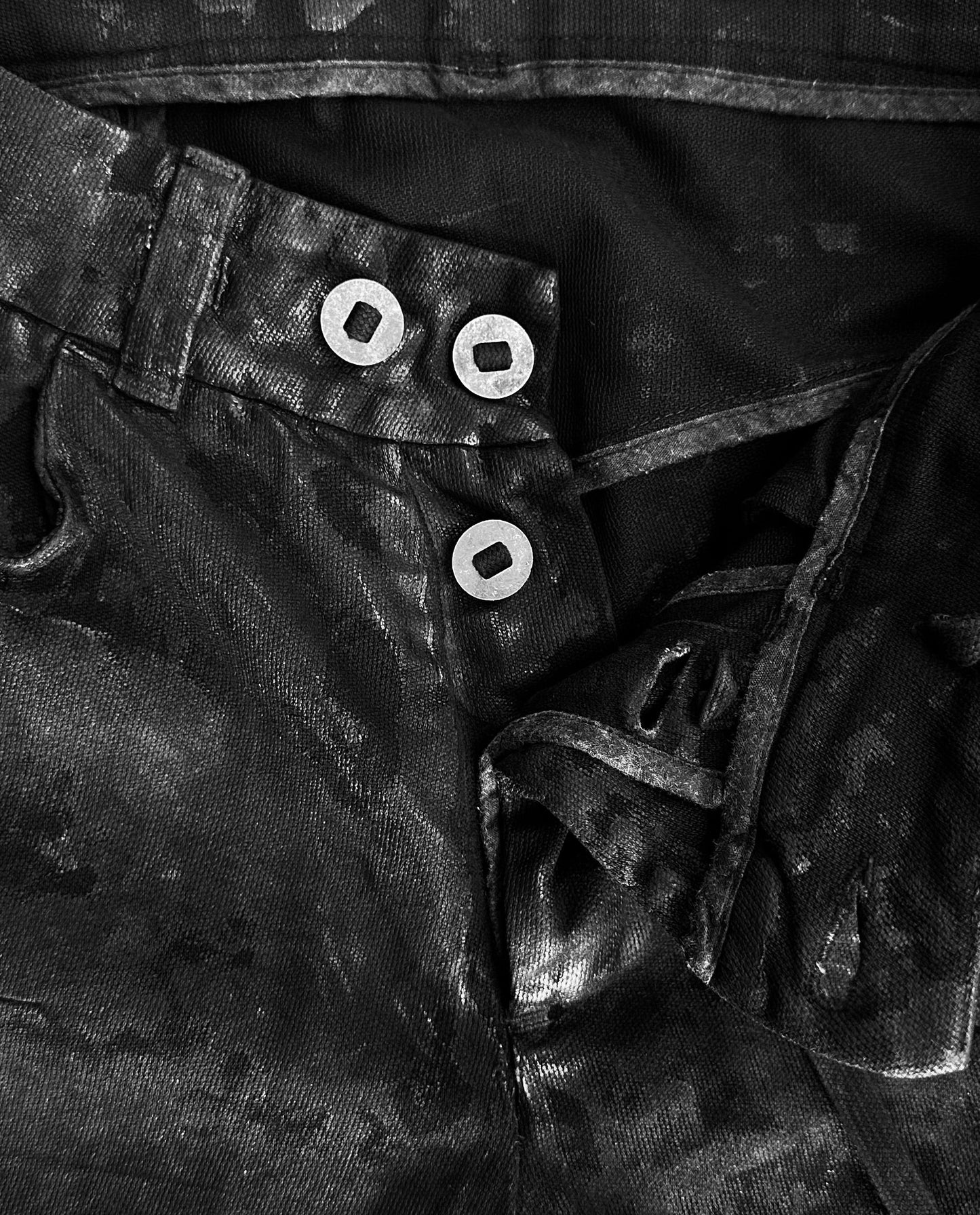 Boris Bidjan Saberi AW14-15 ‘P13R-F162’ Black Object-Dyed J-cut Vinyl Waxed Denim