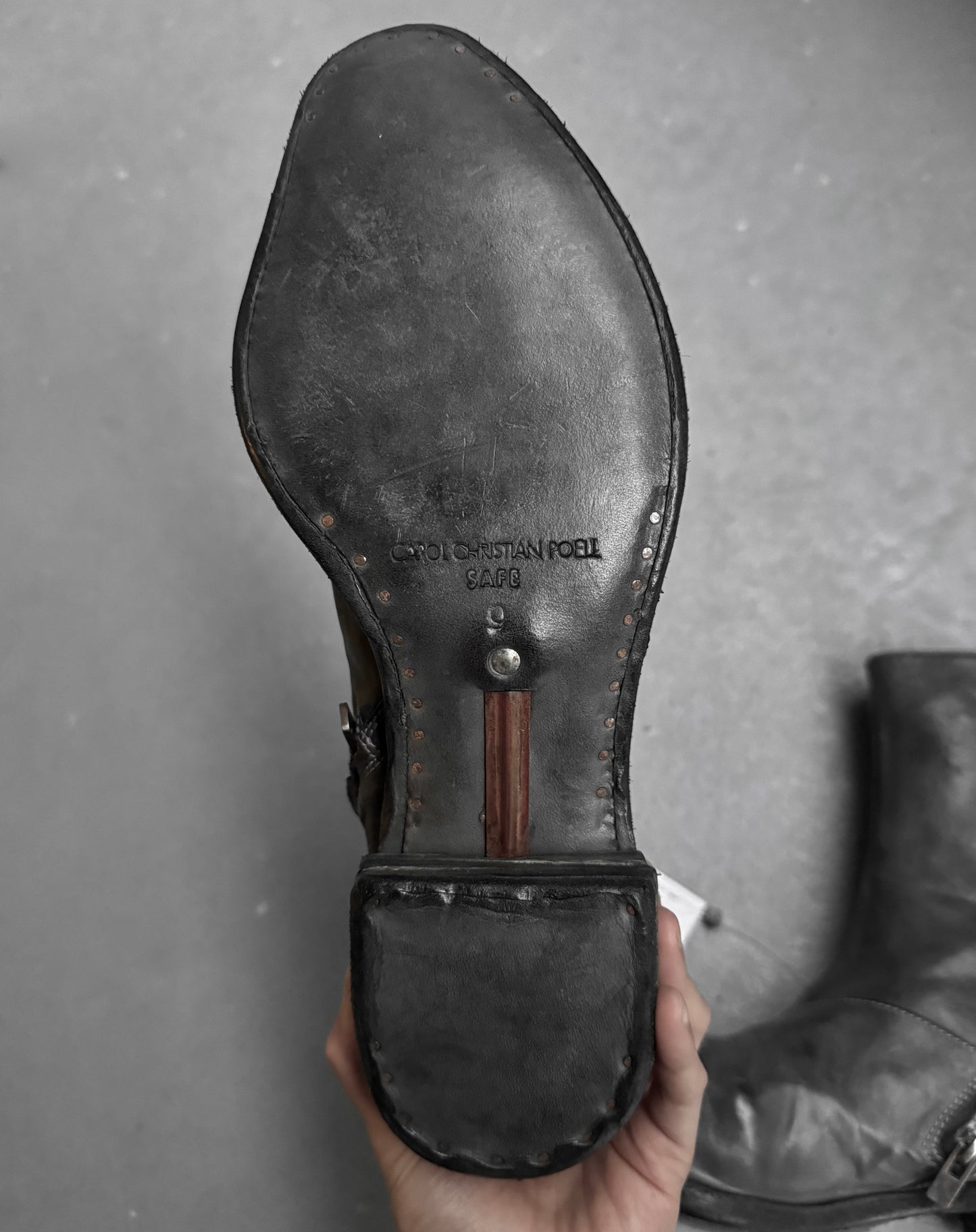 Carol Christian Poell ‘AM/2061L CORS-PTC/19’ Object-dyed Horse Leather Lined Tornado Zip Boots