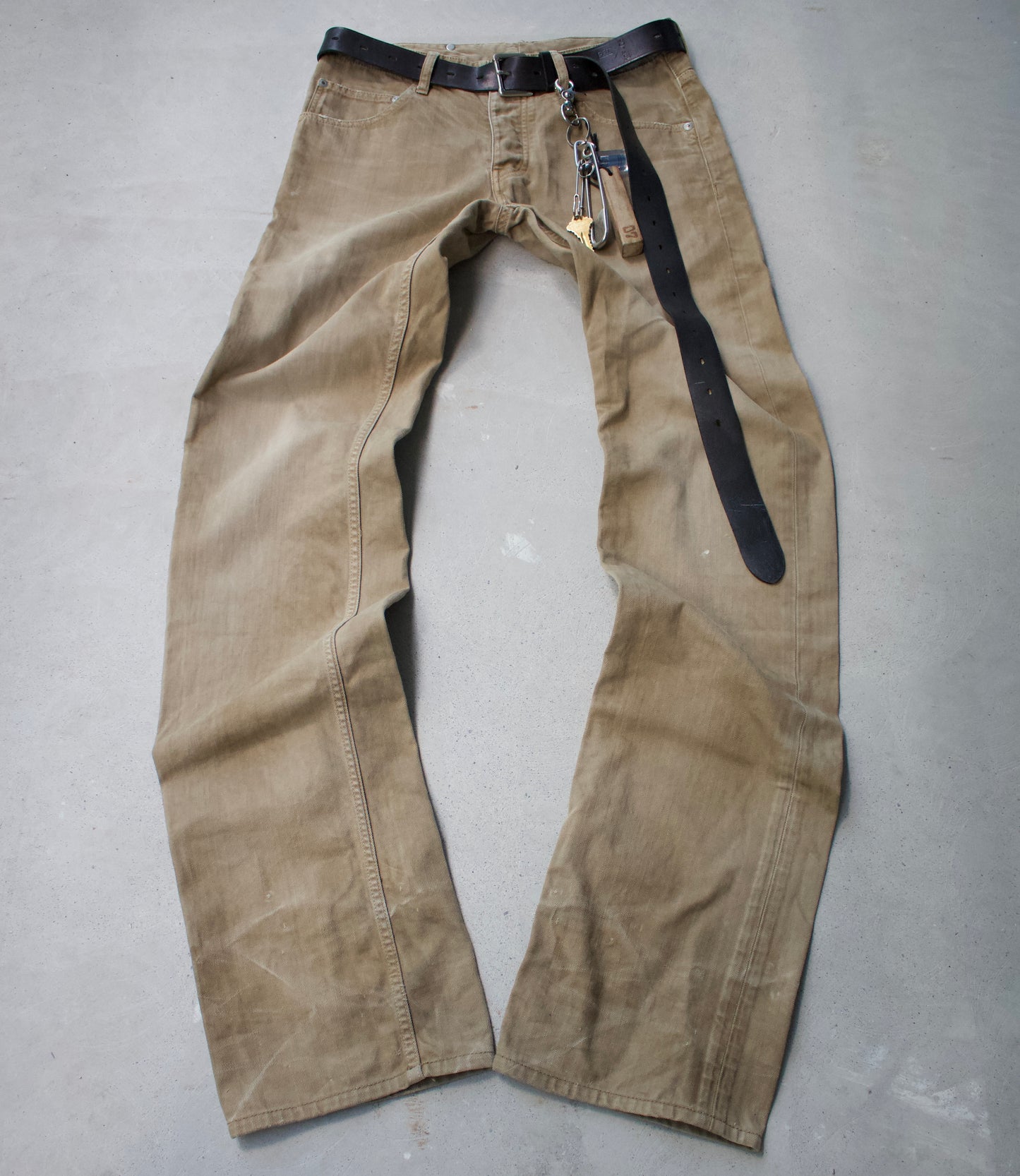 Isamu Katayama “BACKLASH” AW12 Cow Leather Patch Bootcut Denim