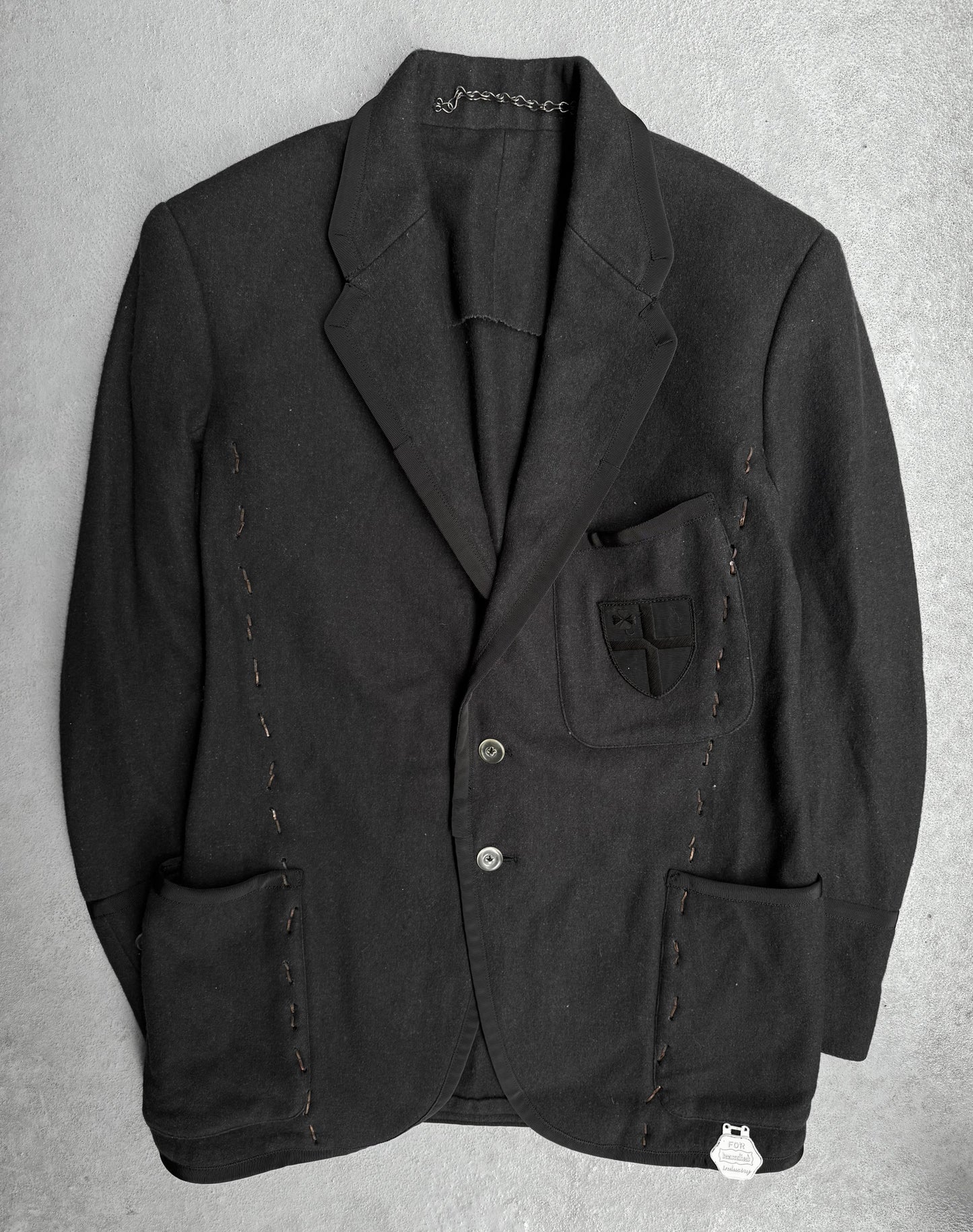 MiharaYasuhiro AW04 Stapled Wool Varsity Blazer