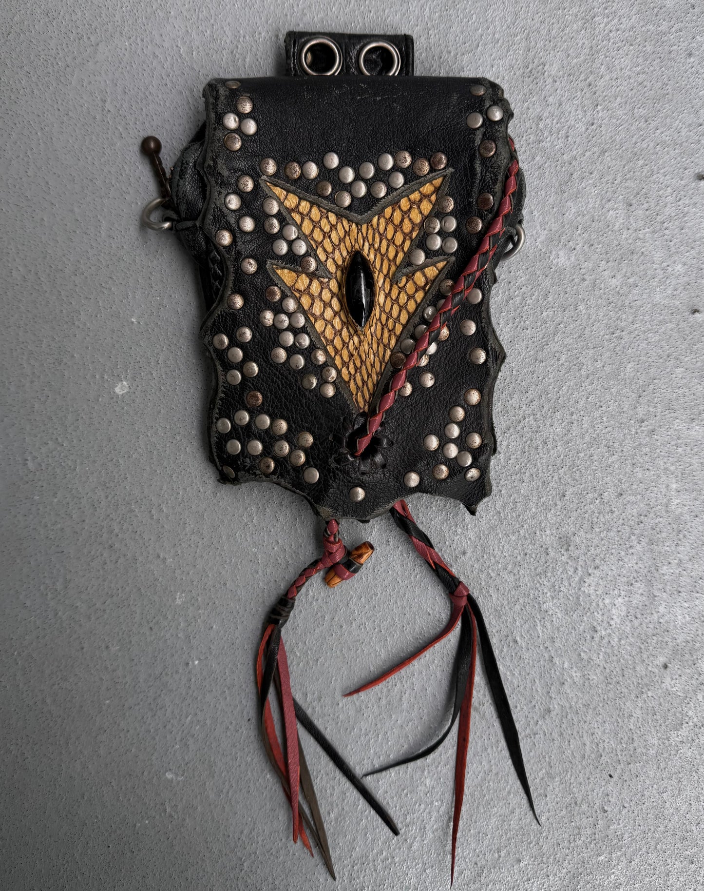KMRii Early 00s Custom ‘Dragon Eye’ Leather Zip Pouch