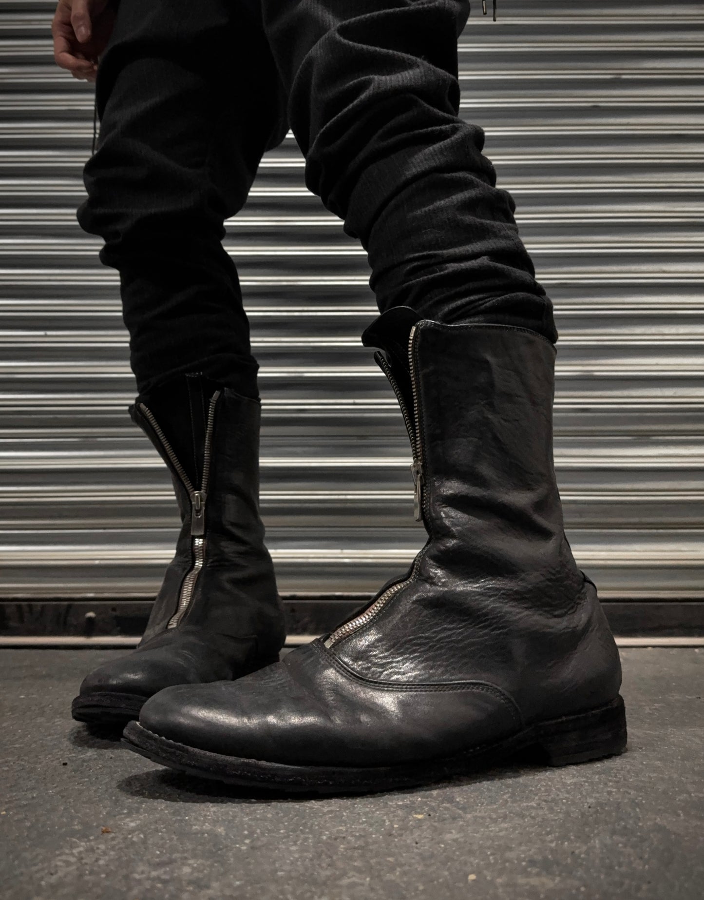 GUIDI '310' Full-grain Horse Leather Front Zip Boots
