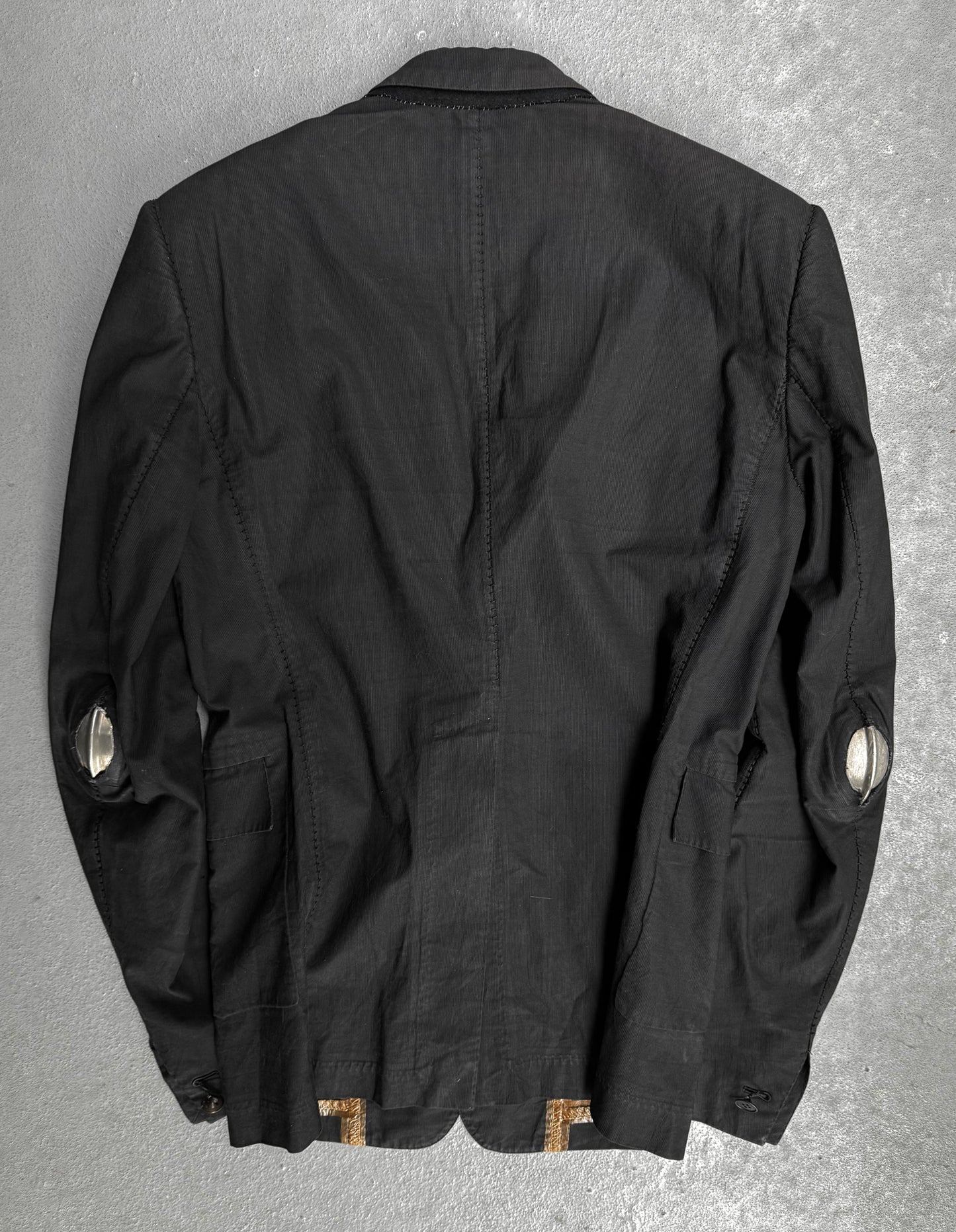 Carol Christian Poell 2010 'GM/2618OOD CORD-PTC/10' Taped Seam Titanium Prosthetic Elbow Overlock Blazer