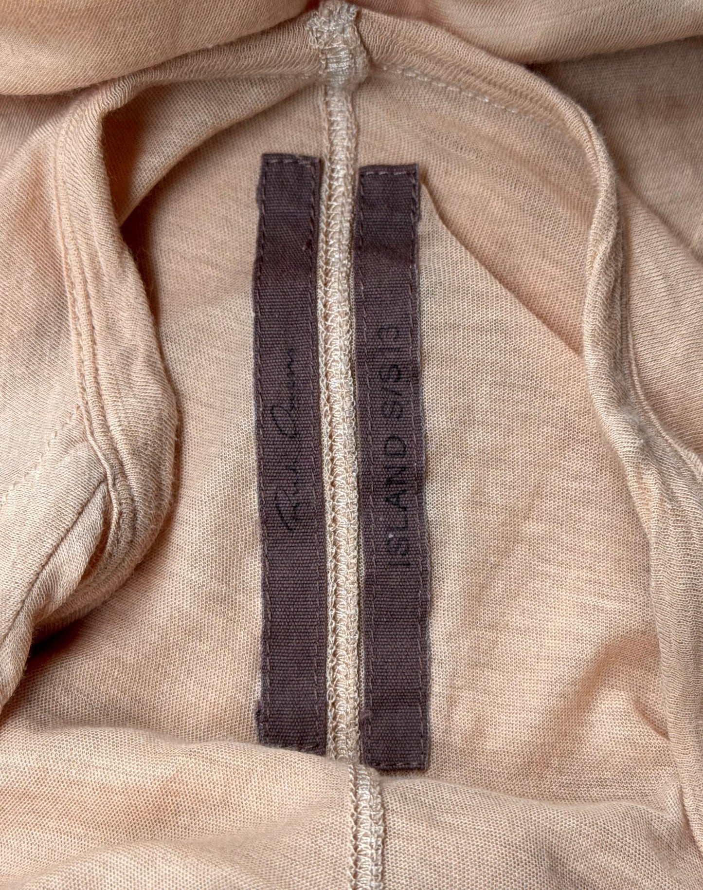 Rick Owens SS13 “ISLANDS” Asymmetrical Flesh Raglan T-shirt detail | DRIEW GARMENTS