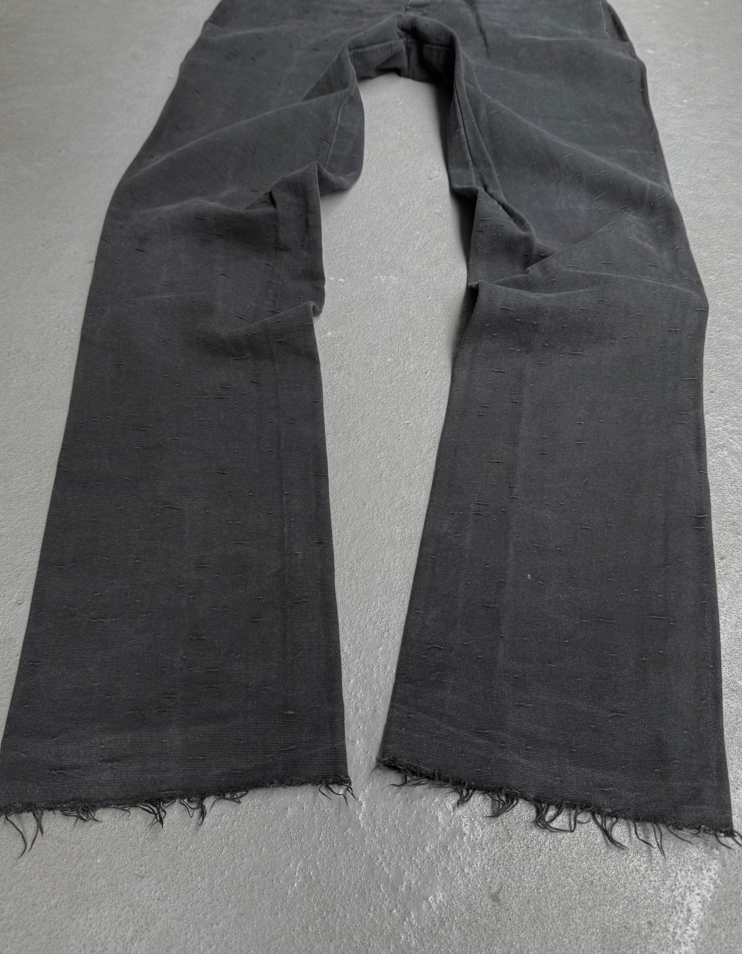 Label Under Construction Charcoal Grey Frayed Hem Trousers