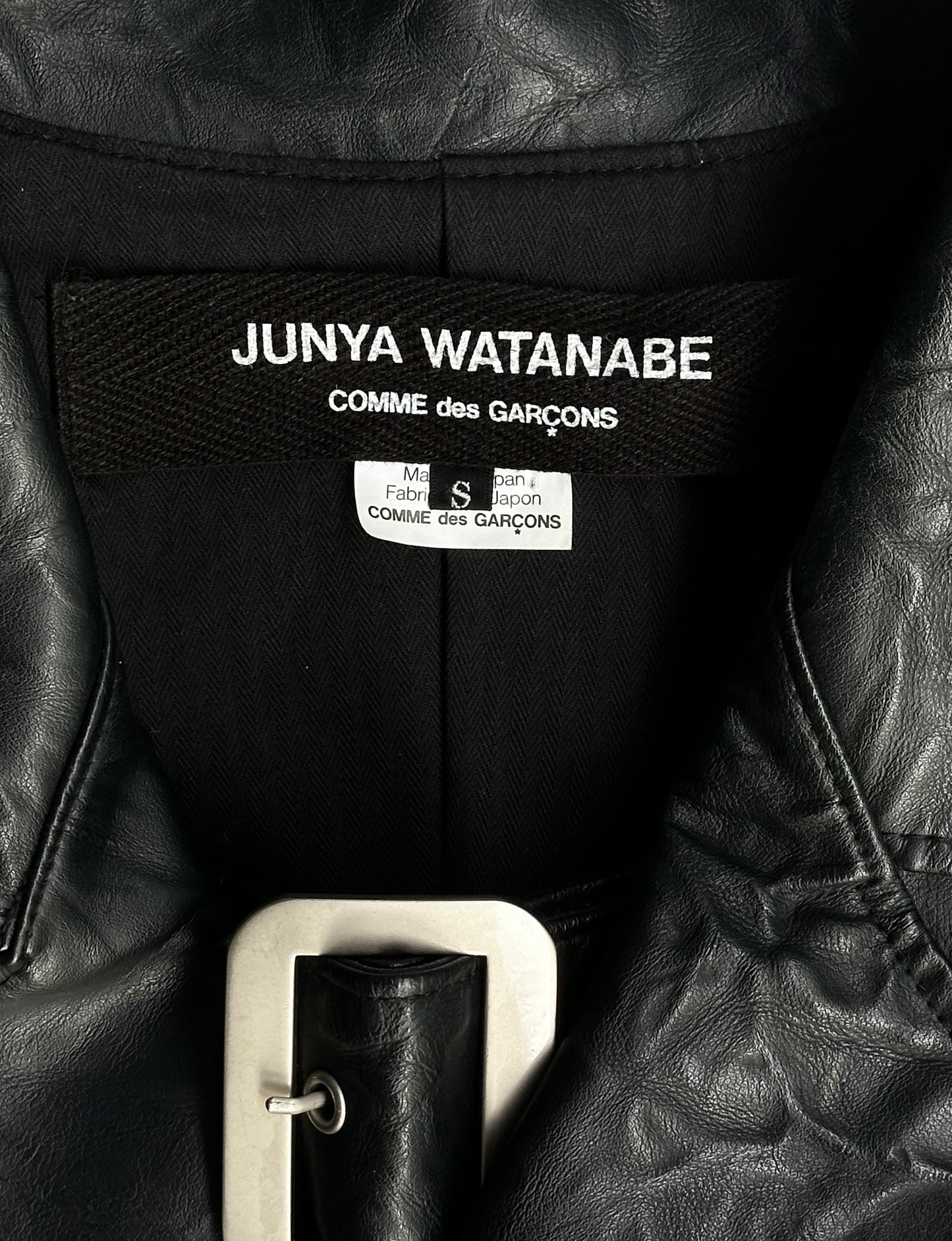 Junya Watanabe AW13 Belt Crushed Leather Jacket