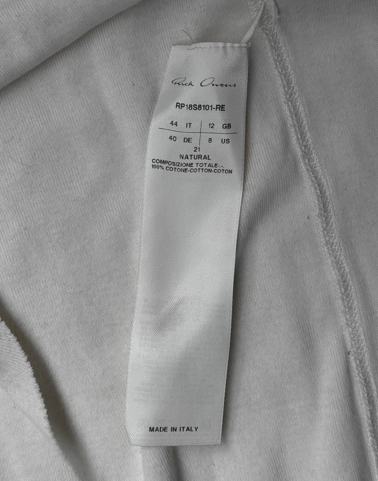 Rick Owens SS18 "DIRT" Natural Raw Hem Tank Top