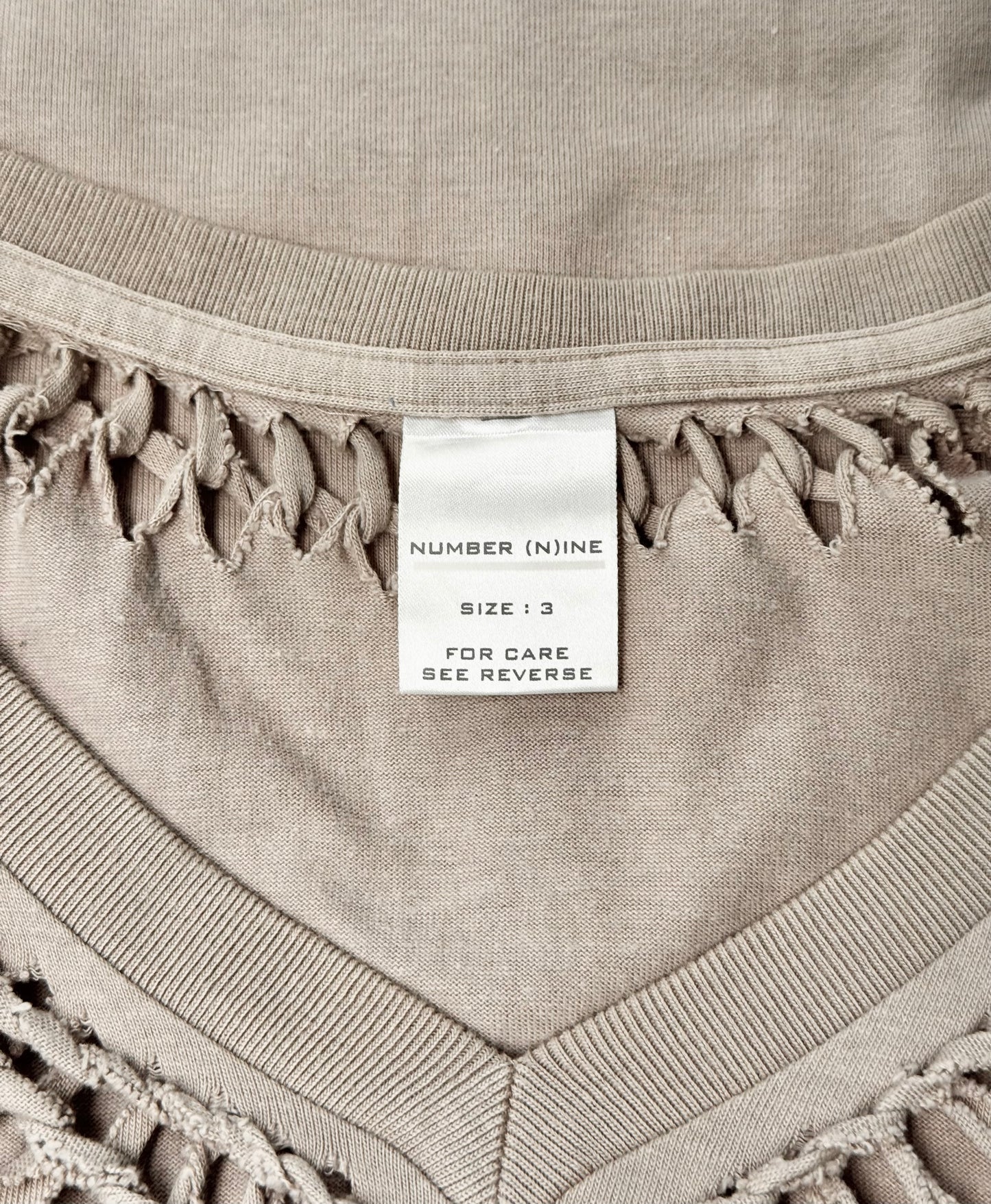 Number (N)ine AW02 “Nowhere Man” Braided Cutout Beige Long-sleeves