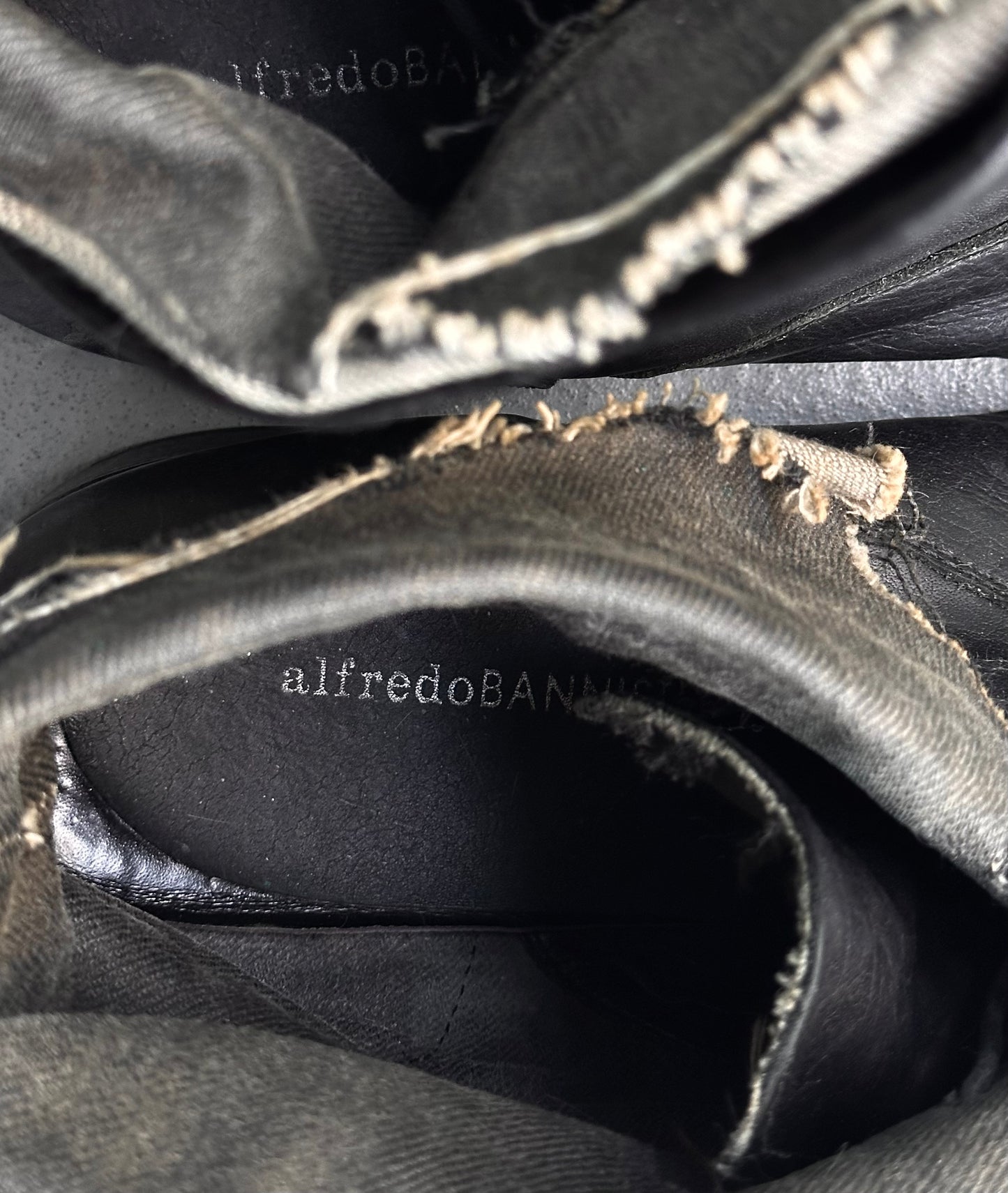 alfredoBANNISTER Early 00s Foldable Canvas Leather Pirate Boots