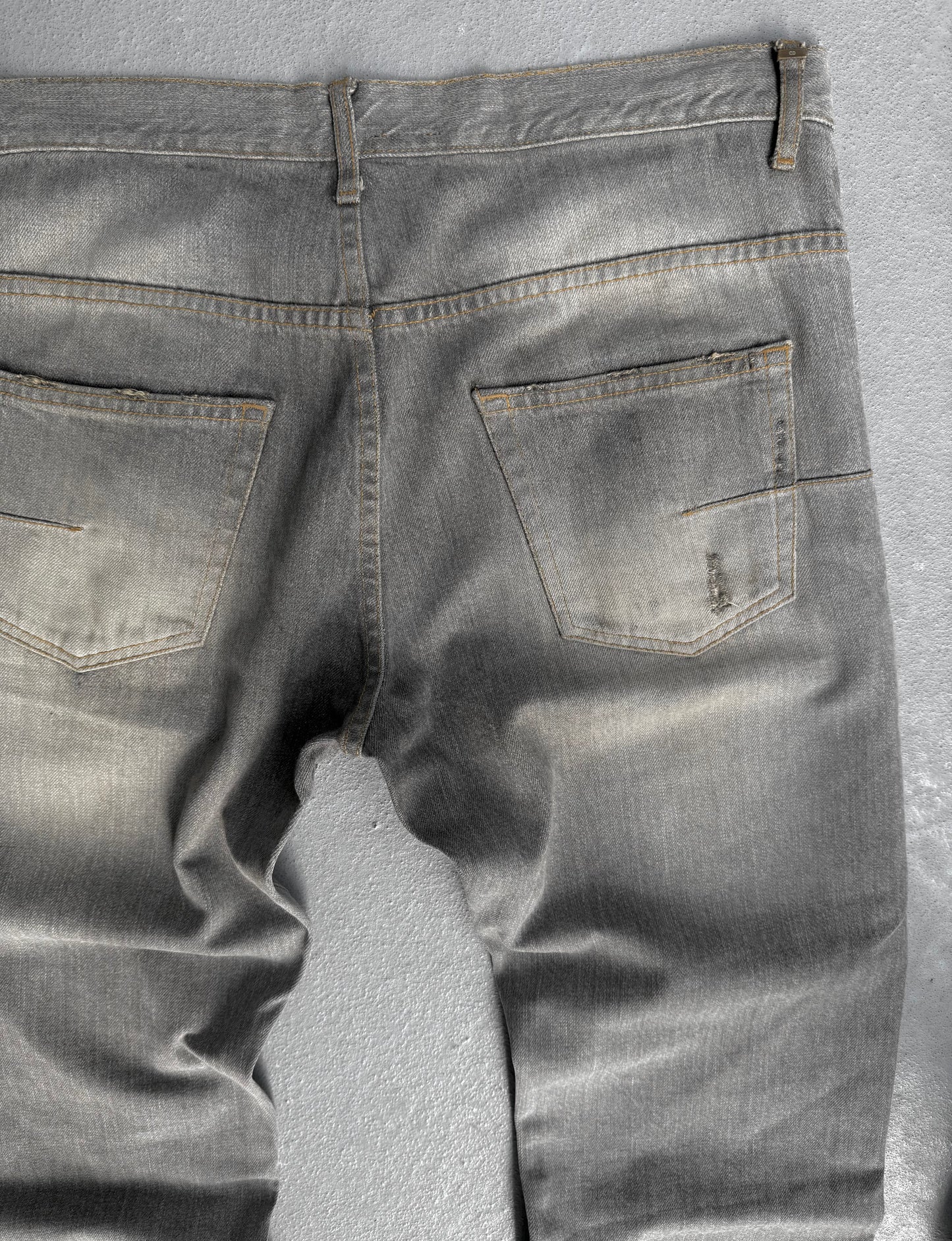 DIOR HOMME by Hedi Slimane SS06 Distressed Grey Bootcut Denim