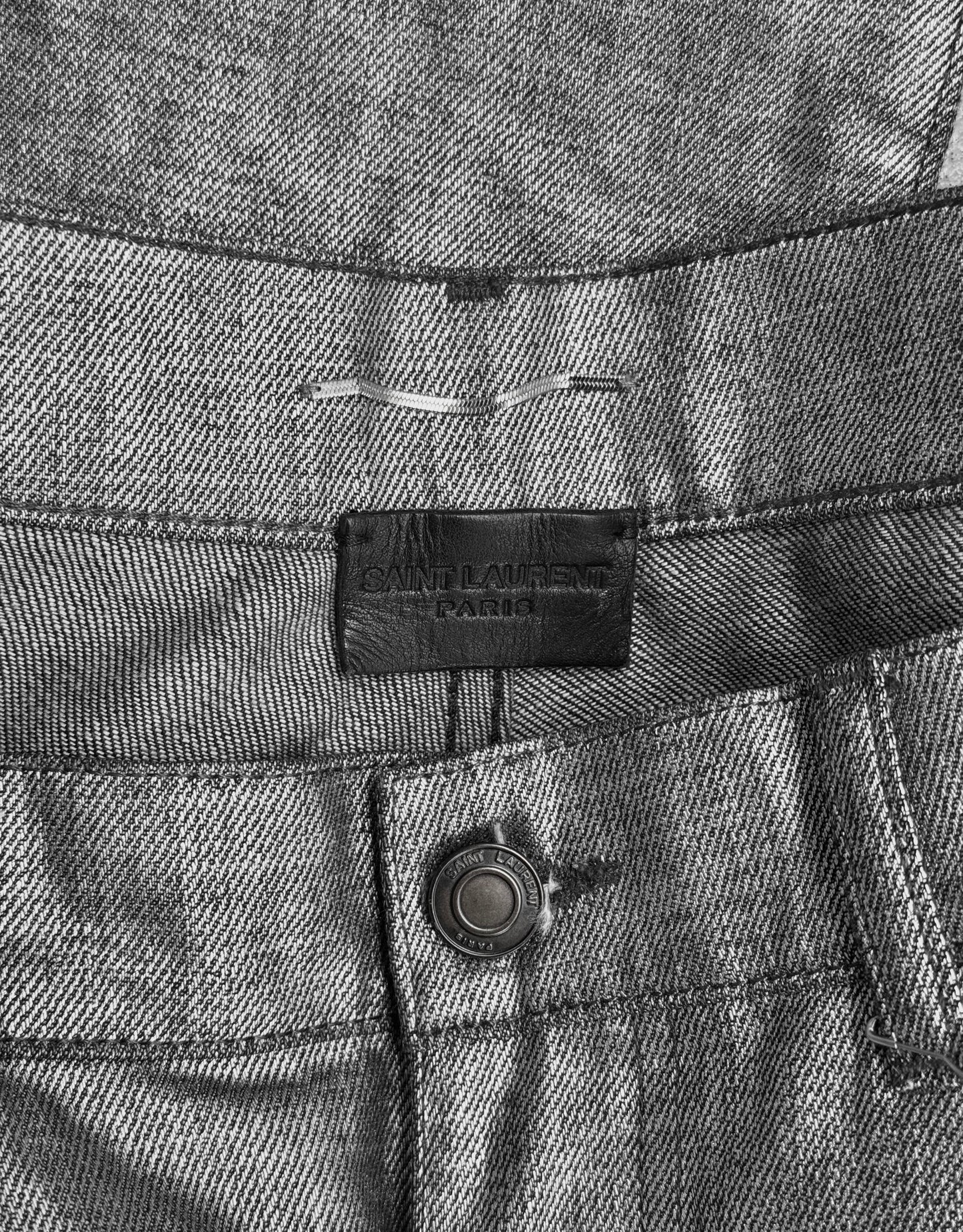 Saint Laurent Paris SS19 Radioactive Waxed “D02” Skinny Denim