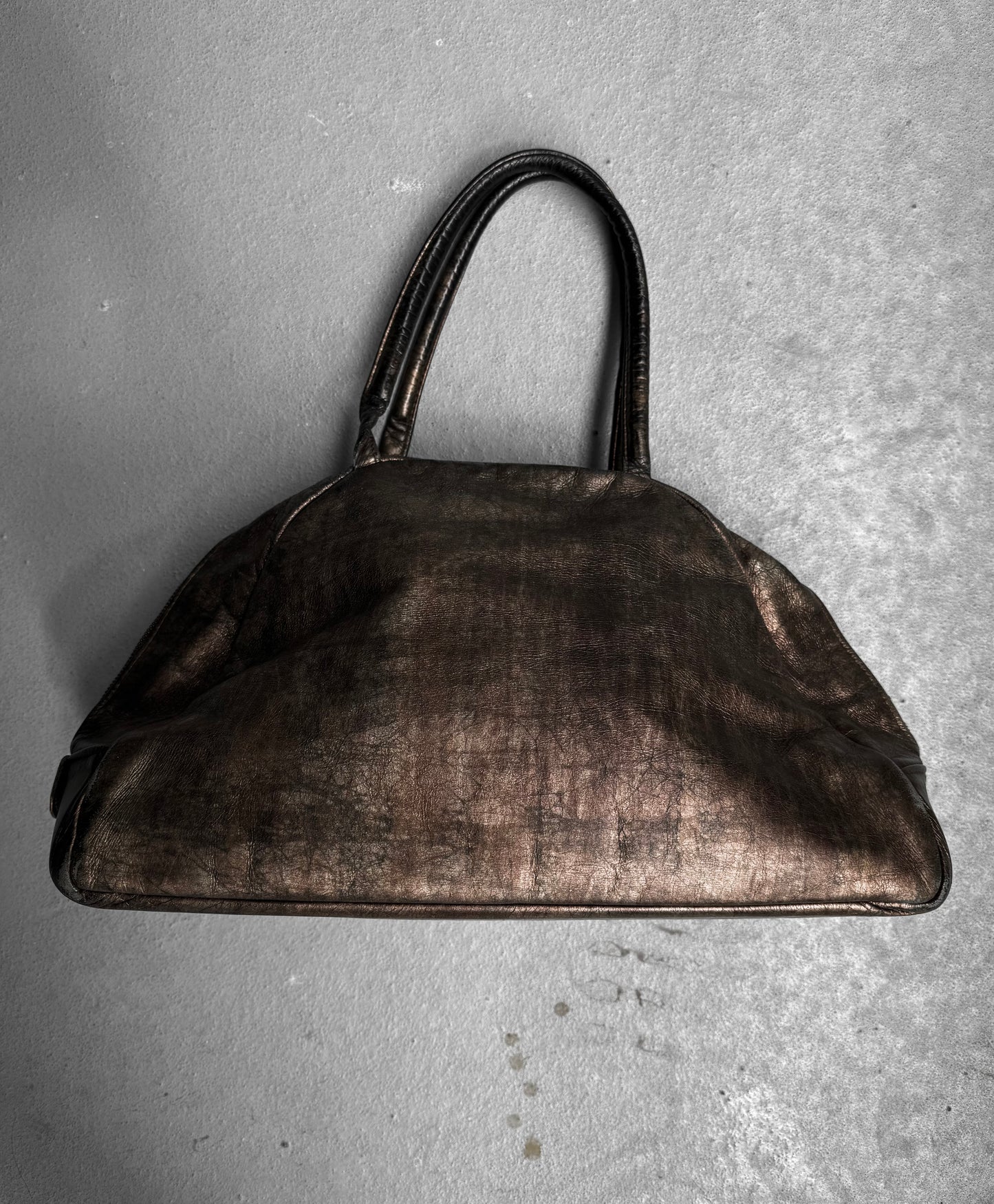 Jas M.B Early 00s Rustic Gold Steerhide Leather Handbag