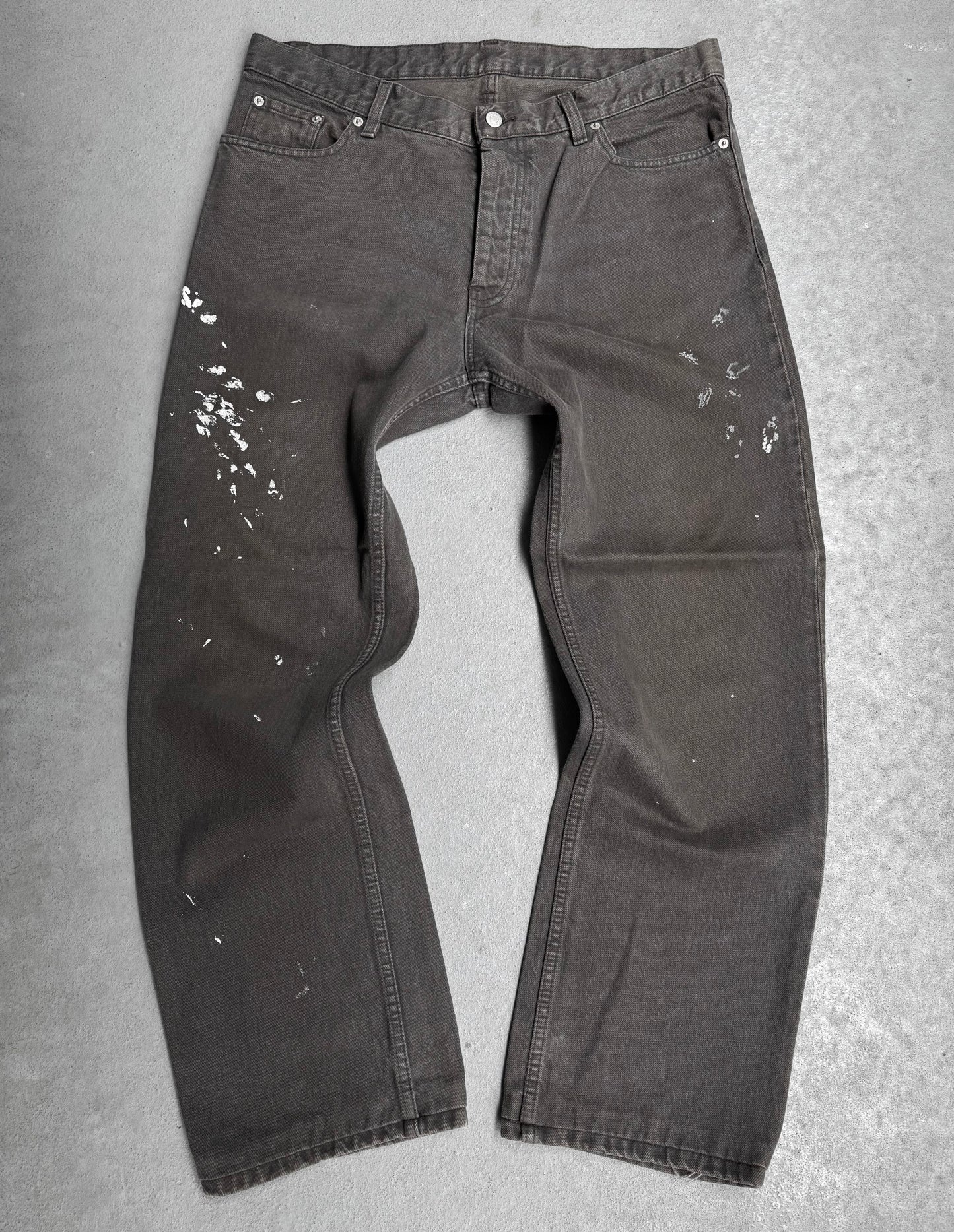 Helmut Lang AW00 Charcoal Brown Bootcut Painter Denim