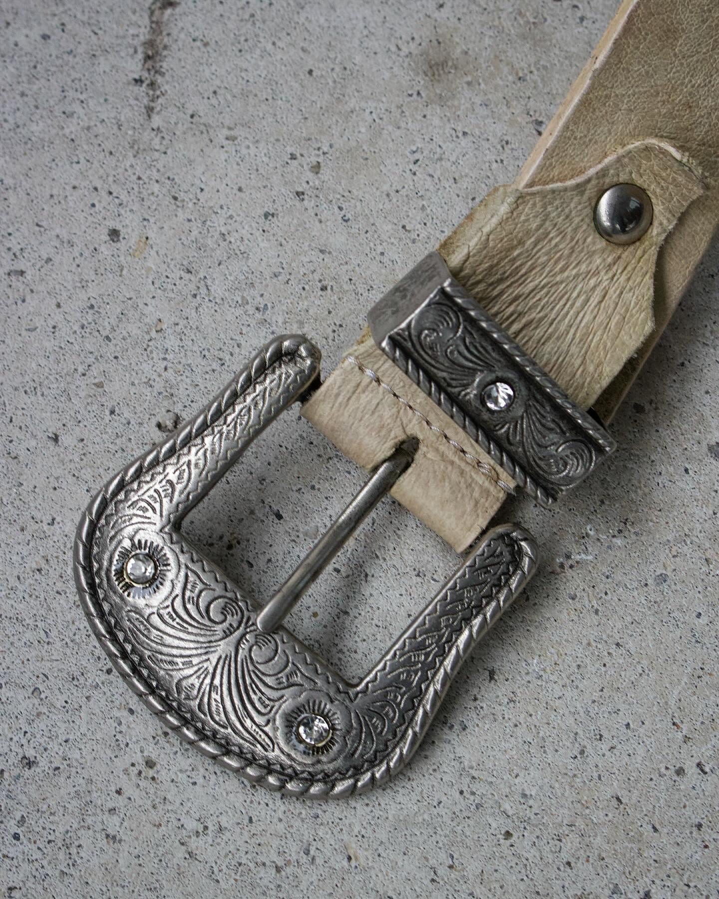 NICOLE CLUB FOR MEN by Matsuda 00s Cow Leather Jewel Studded Belt