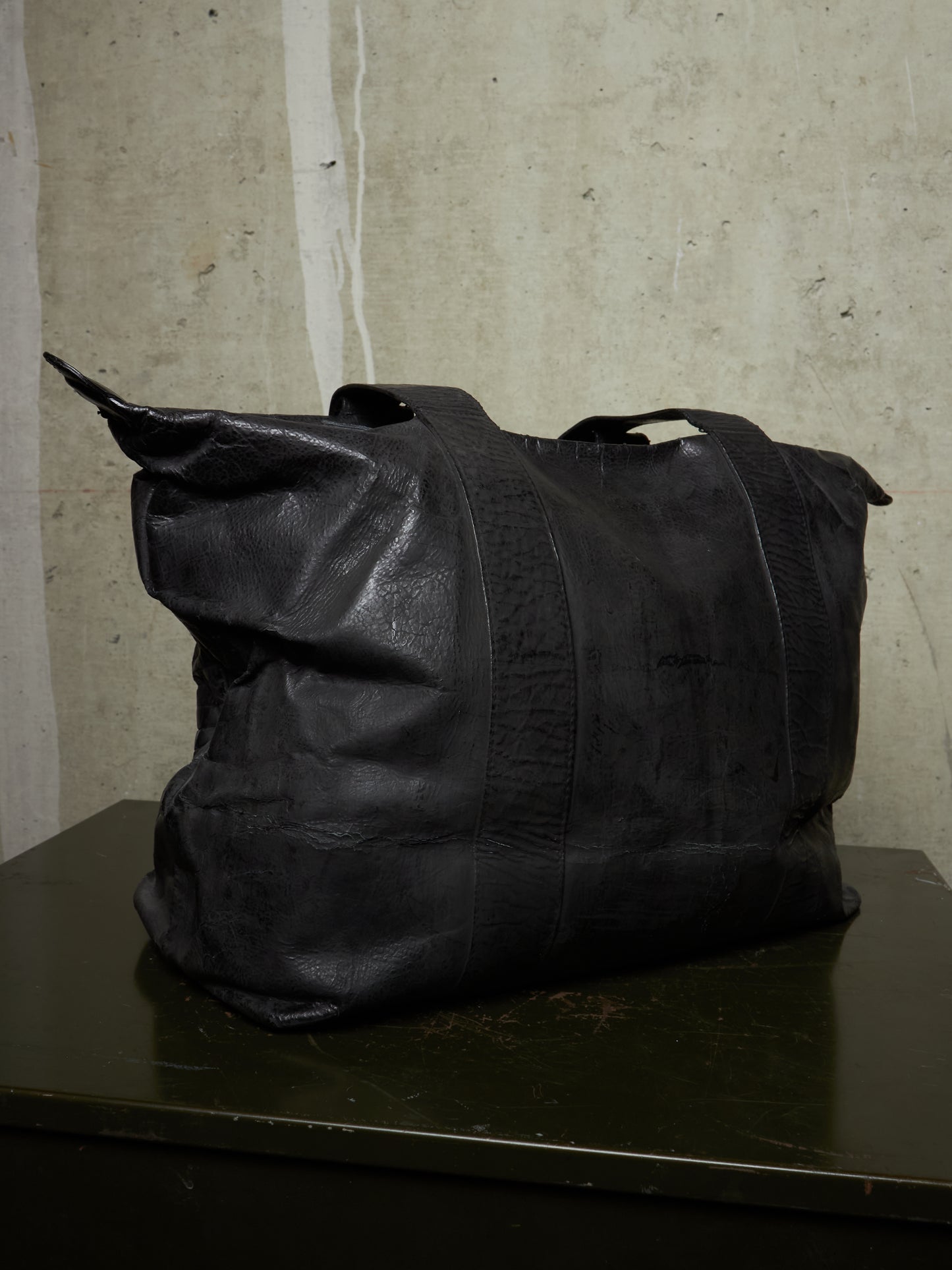 Fabio Quaranta 'FQR' Early 00s Hand Painted Leather Tote Bag