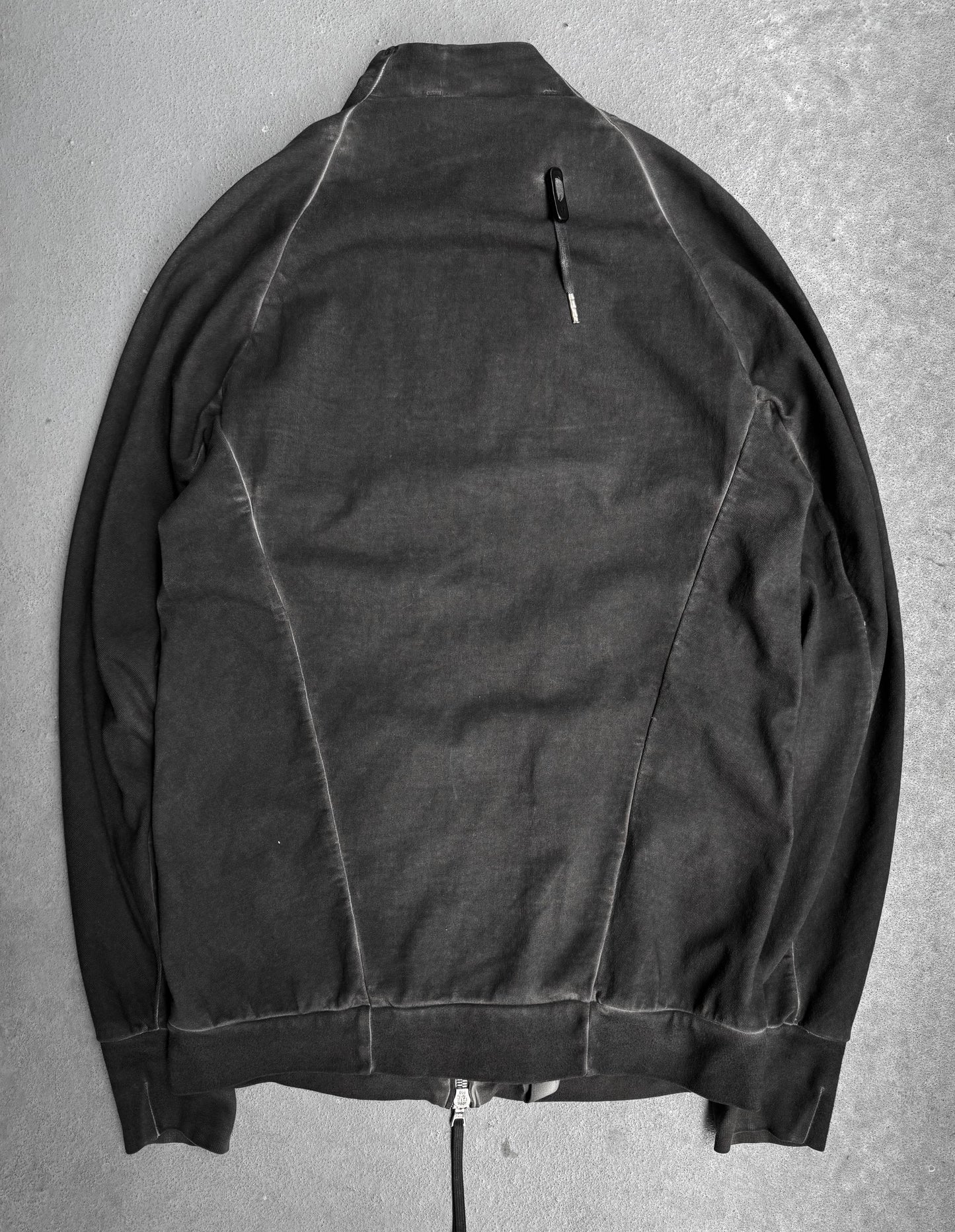 Boris Bidjan Saberi SS19 ‘ZIPPER1-FTO0003’ Dark Grey Resin-dyed Raglan Zip Jacket