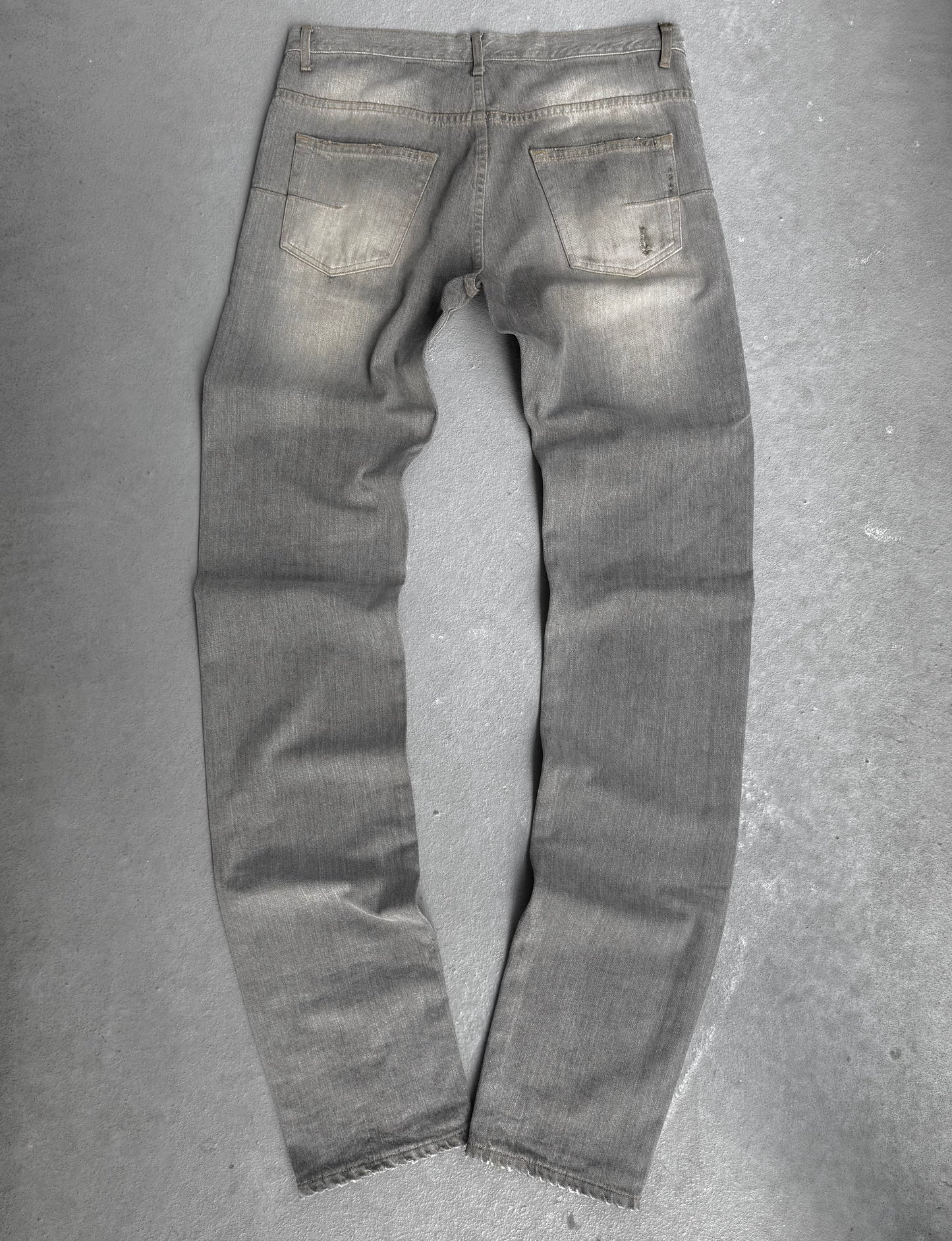 DIOR HOMME by Hedi Slimane SS06 Distressed Grey Bootcut Denim