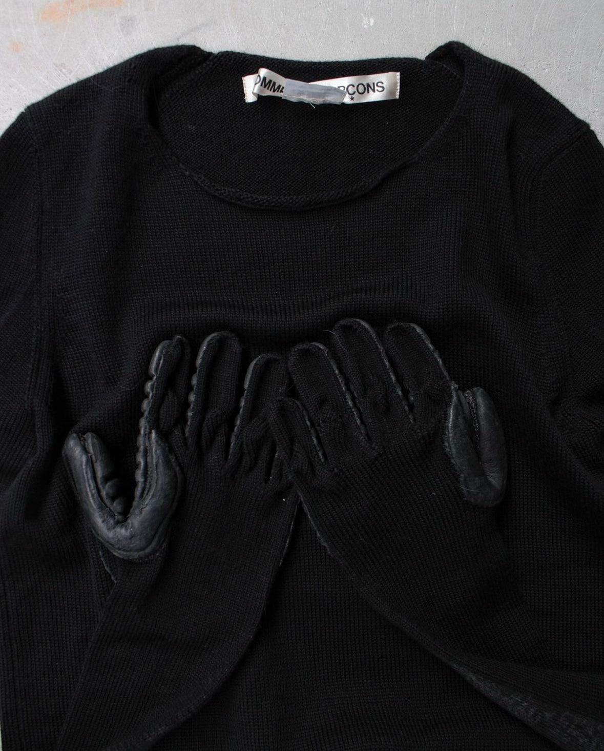 COMME des GARÇONS AW16 Rubber Gloves Convertible Wool Knit Sweater