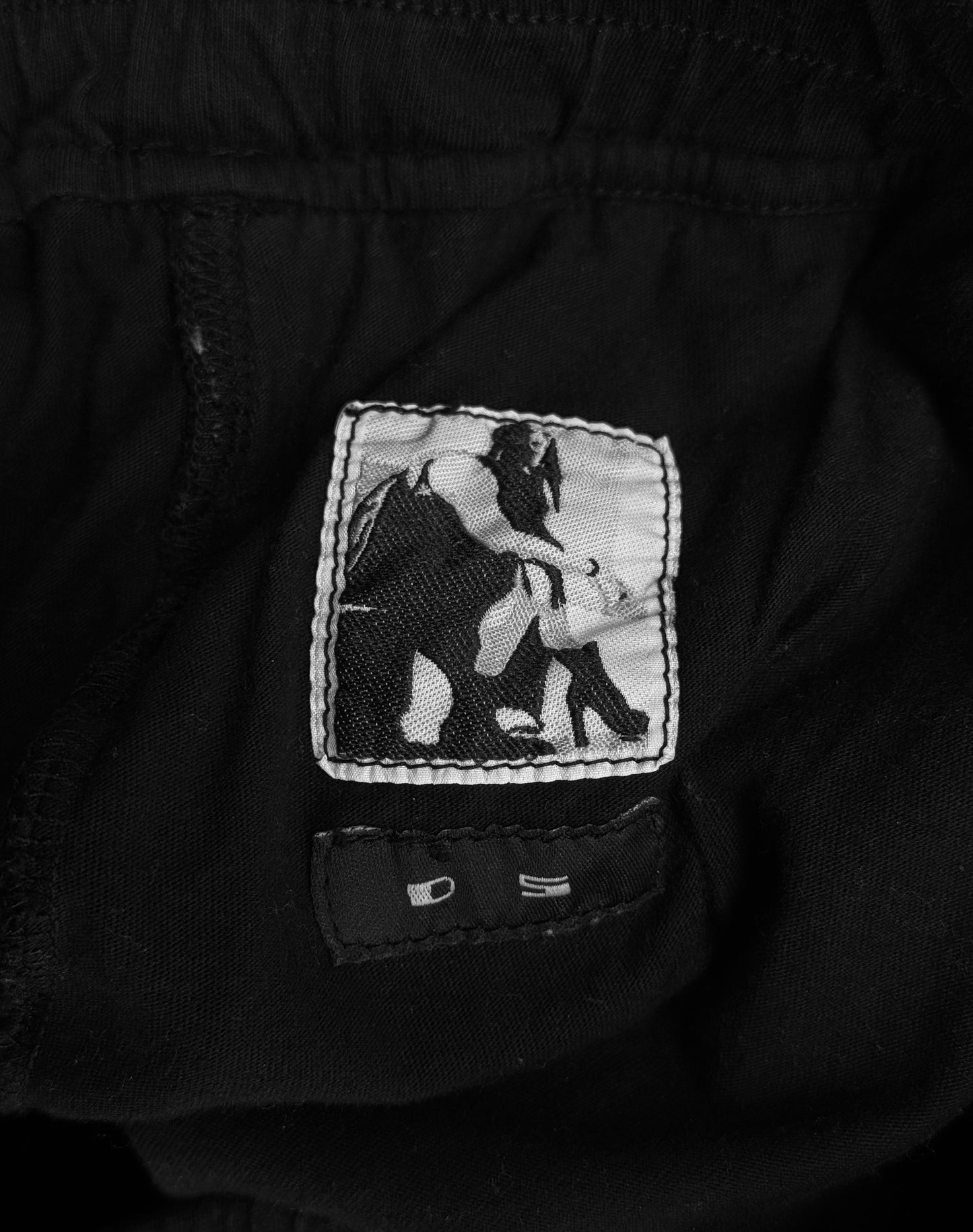 Rick Owens DRKSHDW SS15 “FAUN” Black Lightweight Drop-crotch Pod Shorts