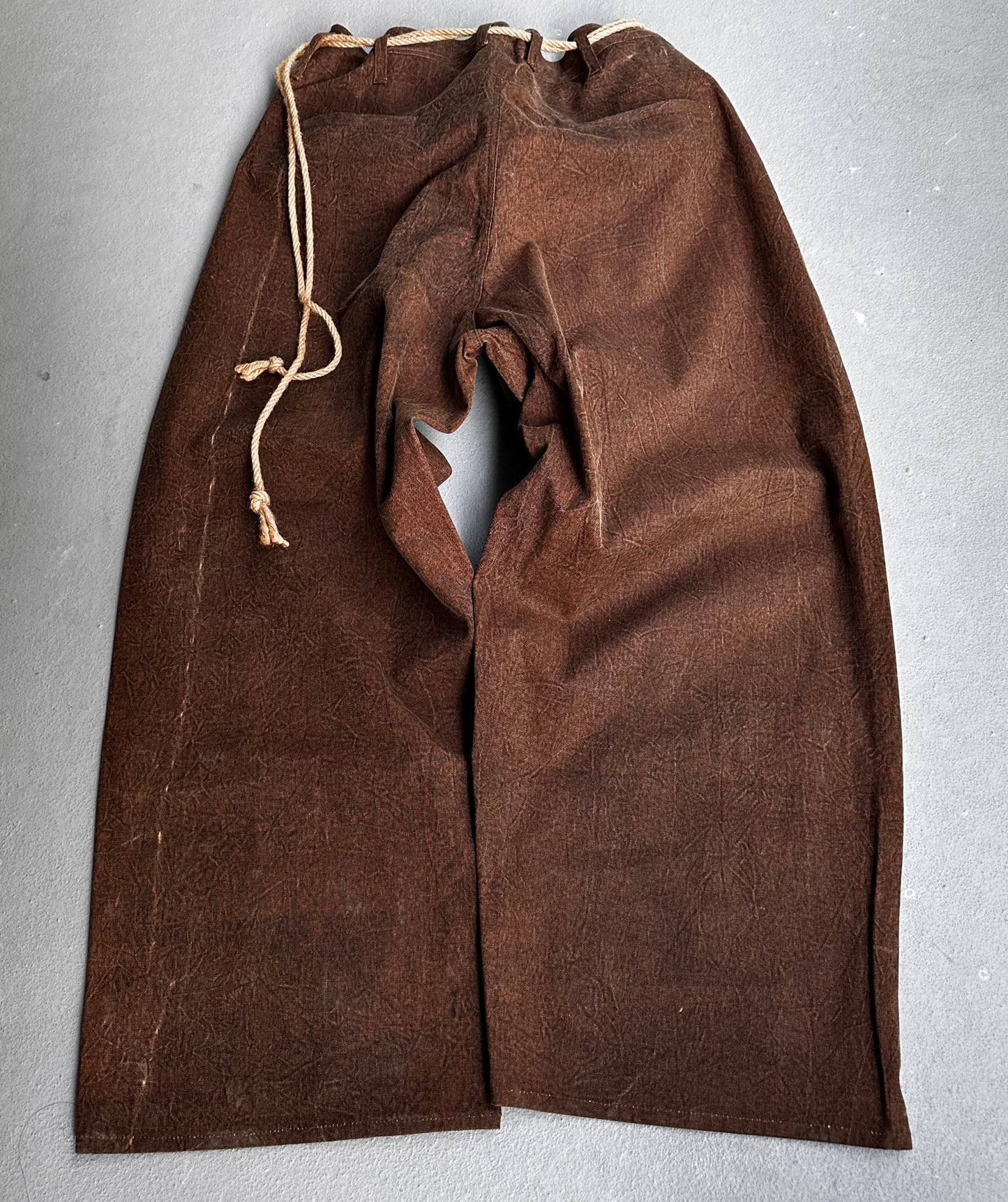 Isamu Katayama "BACKLASH" SS17 Burnt Brown Wide Leg Cotton Pants