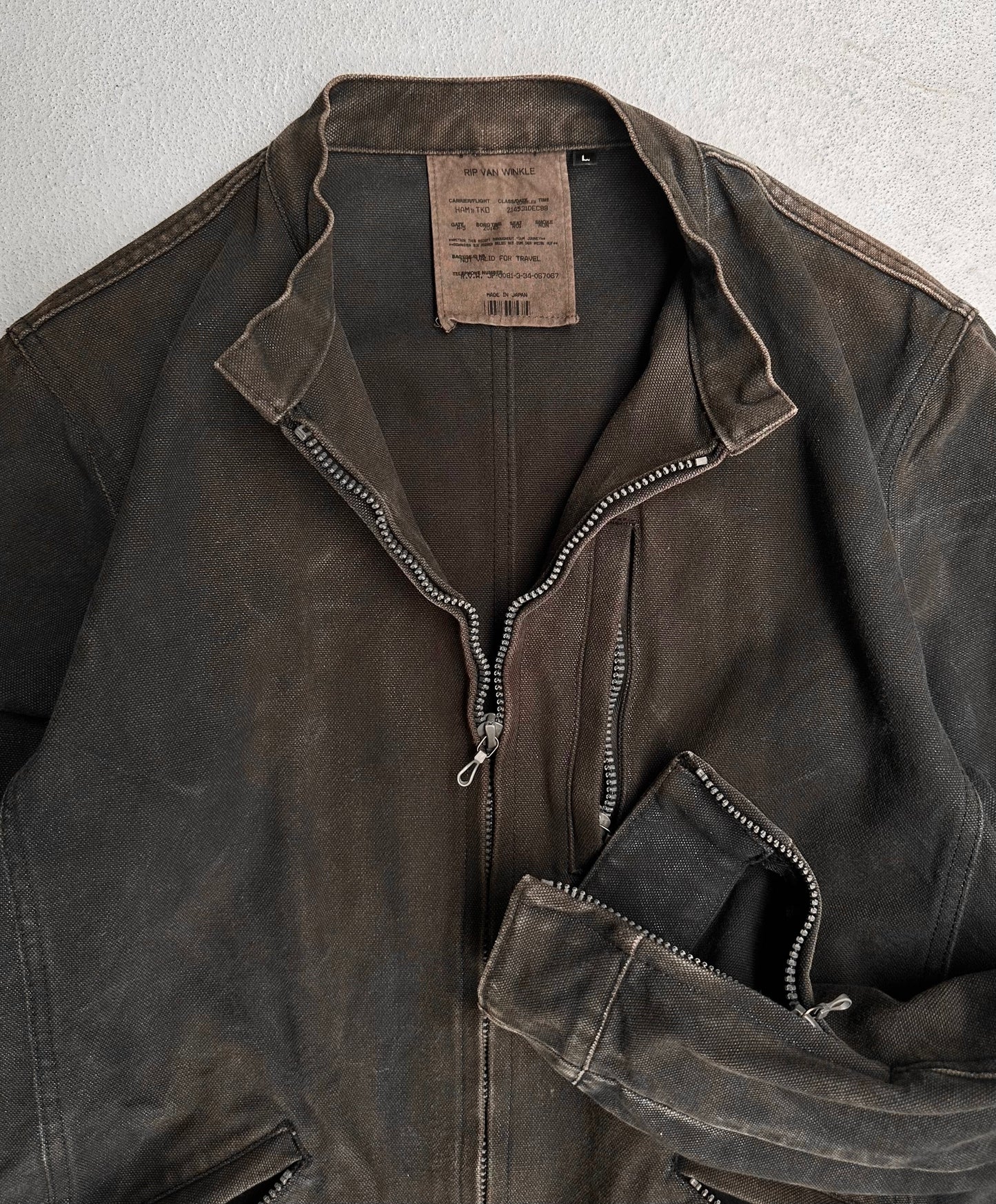 RipVanWinkle Late 90s Faded Canvas Zip-up Work Jacket