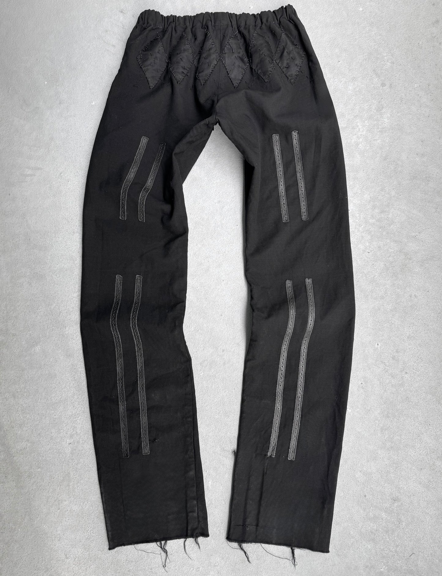 Number (N)ine AW06 “NOIR” Diamond Patches Frayed Wool Pants
