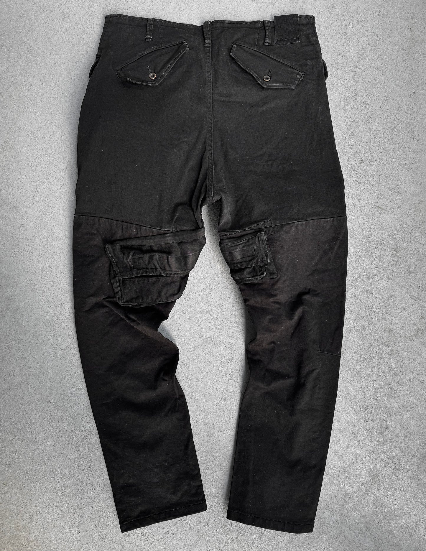 Julius_7 SS17 “Knives;” Gas Mask Skinny-fit Denim Cargos