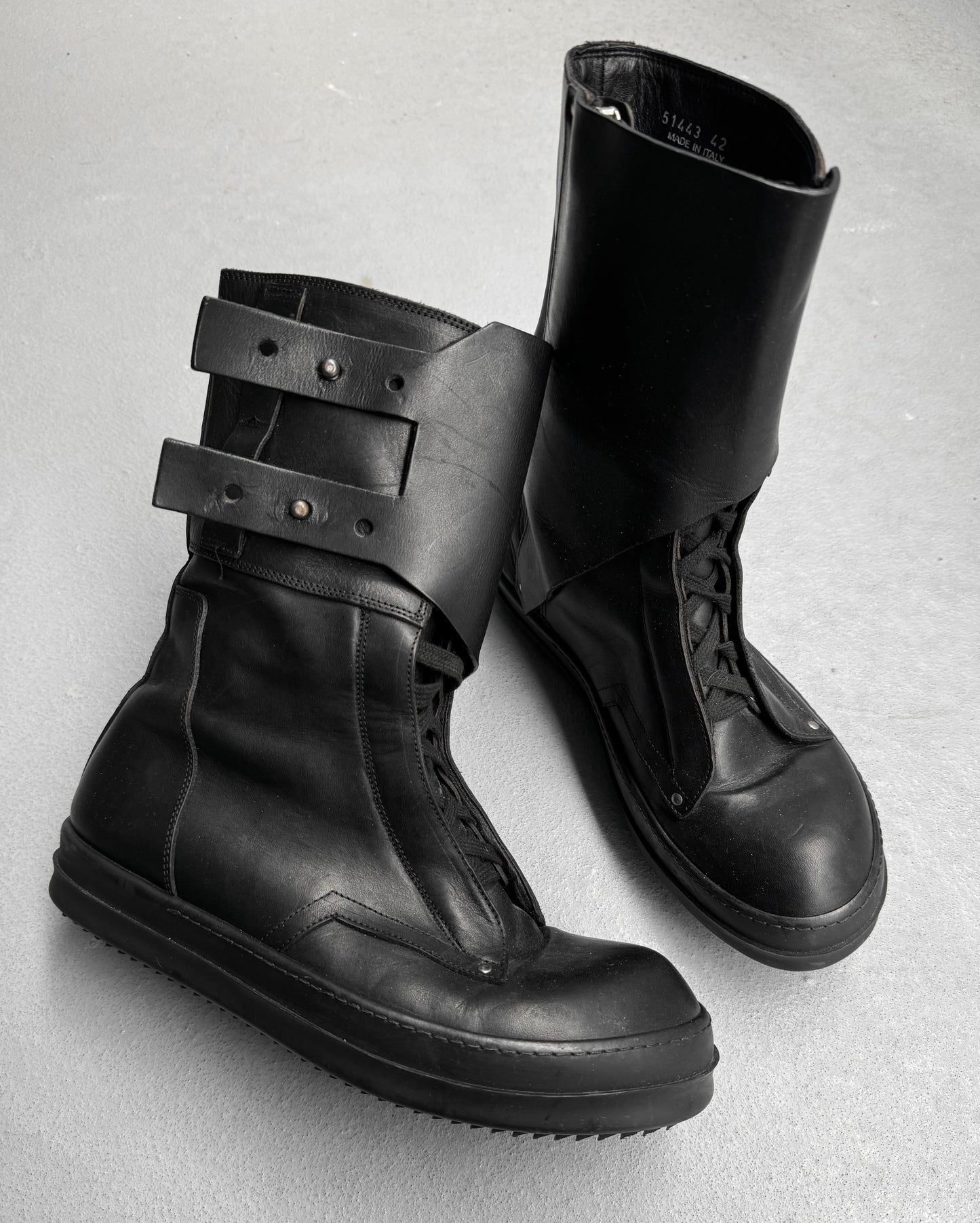 Rick Owens AW12 “MOUNTAIN” Army Leather Lace-up Boots