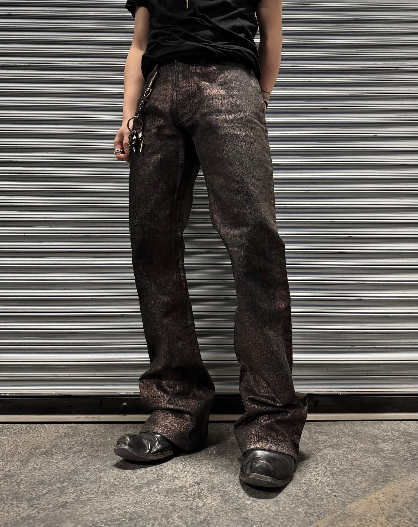 RipVanWinkle Early 00s Rustic Indecresent Flare Bootcut Denim