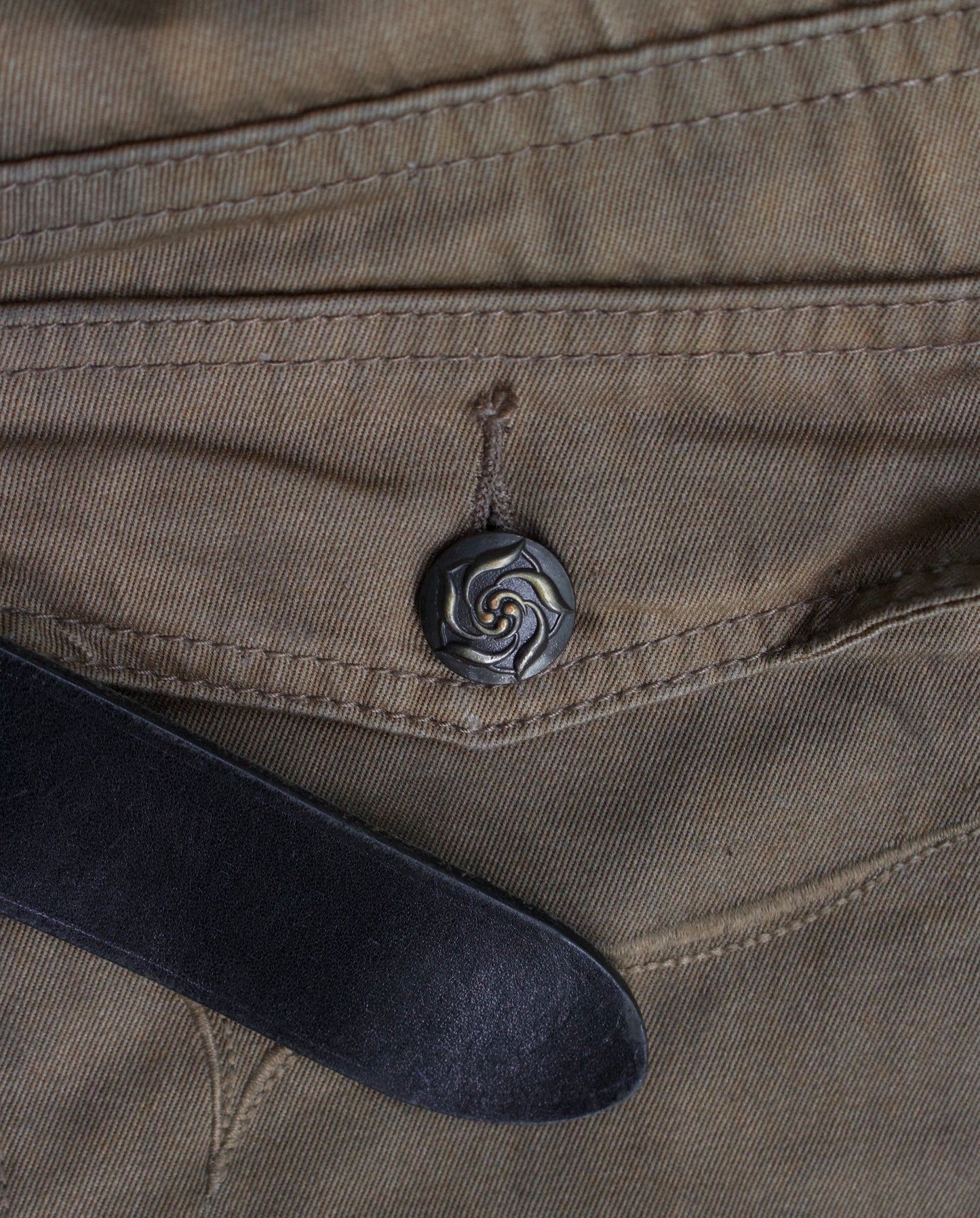 roshell 00s Oil-stained Bootcut Flare Chino Pants