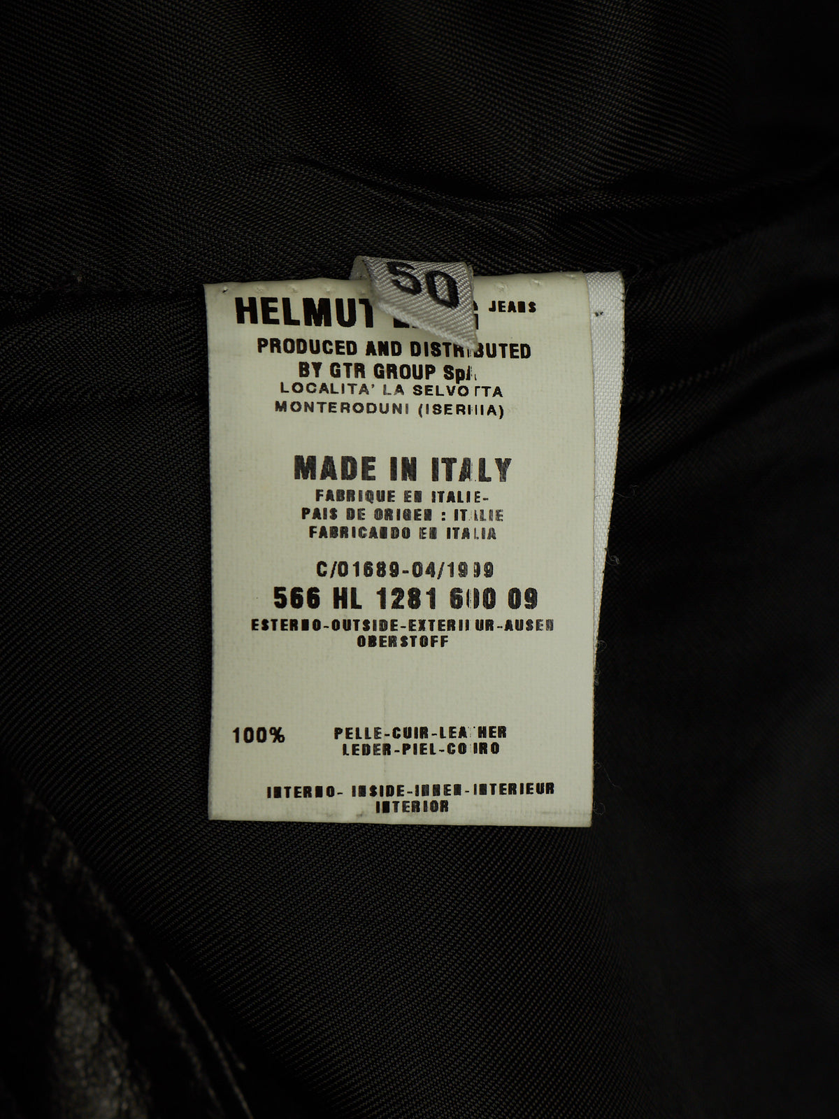 Helmut Lang AW99 Black Lamb Leather Astro Biker Pants