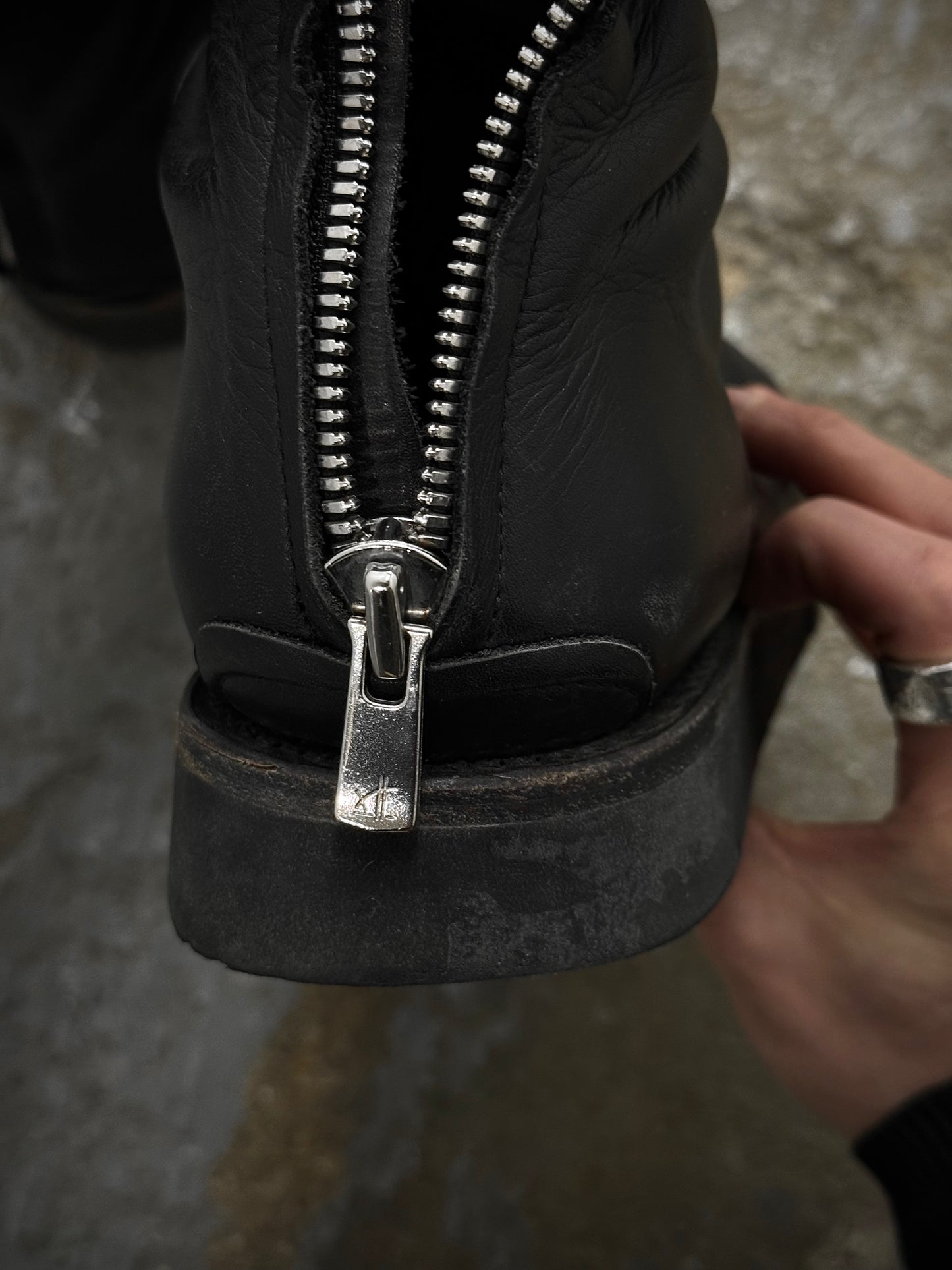 the last conspiracy AW20 'TLC1471' Back Zip Calf Leather Boots detail | DRIEW GARMENTS
