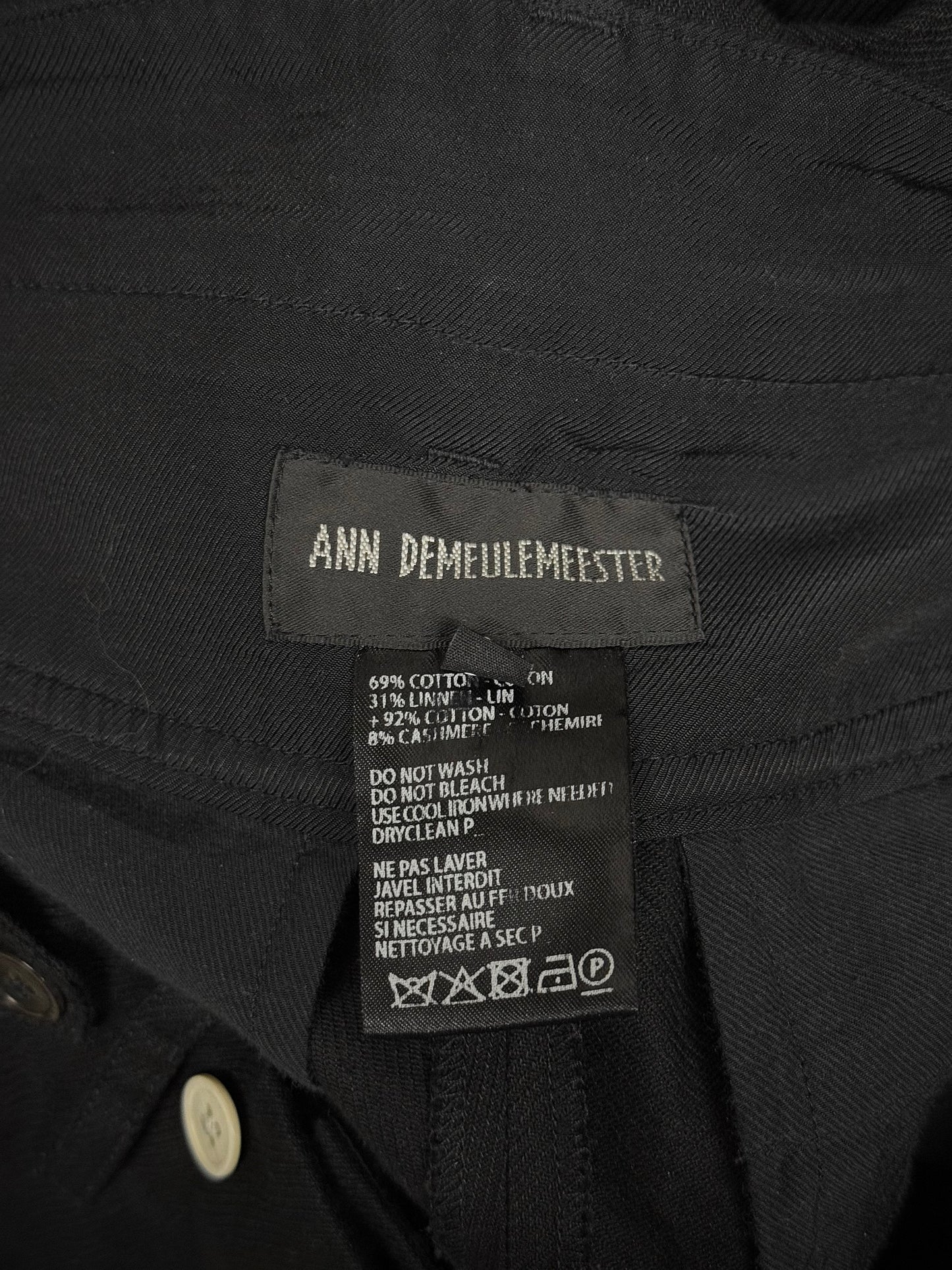 Ann Demeulemeester 2010s Button Adjustor Split Hem Pants