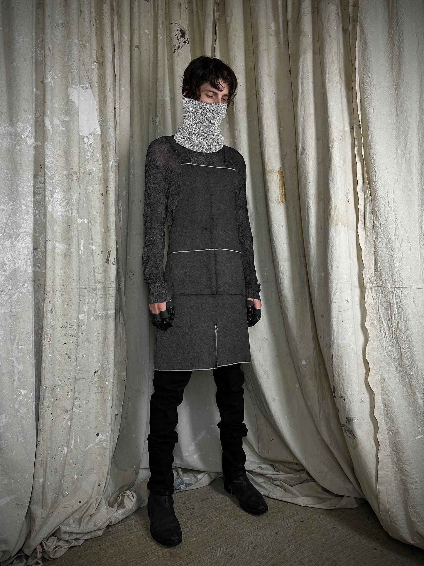 DEEPTI Collection °025-026 'V–154 LAW-96L' Reflective Selvedge Denim Apron Vest