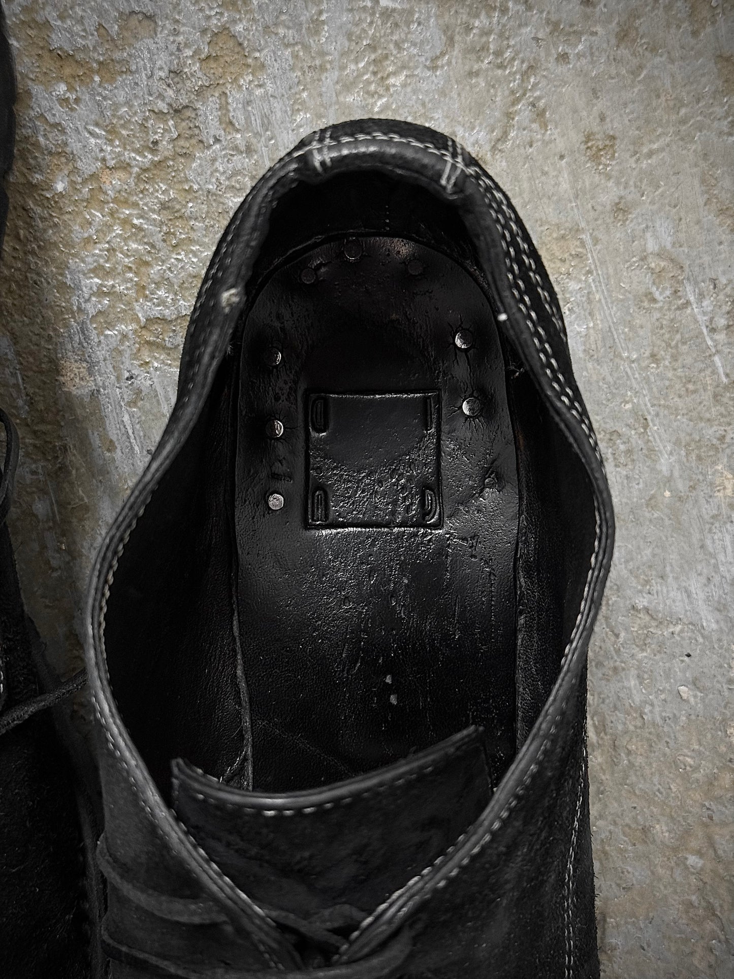 GUIDI '792V' Full-grain Reverse Horse Leather Derbies