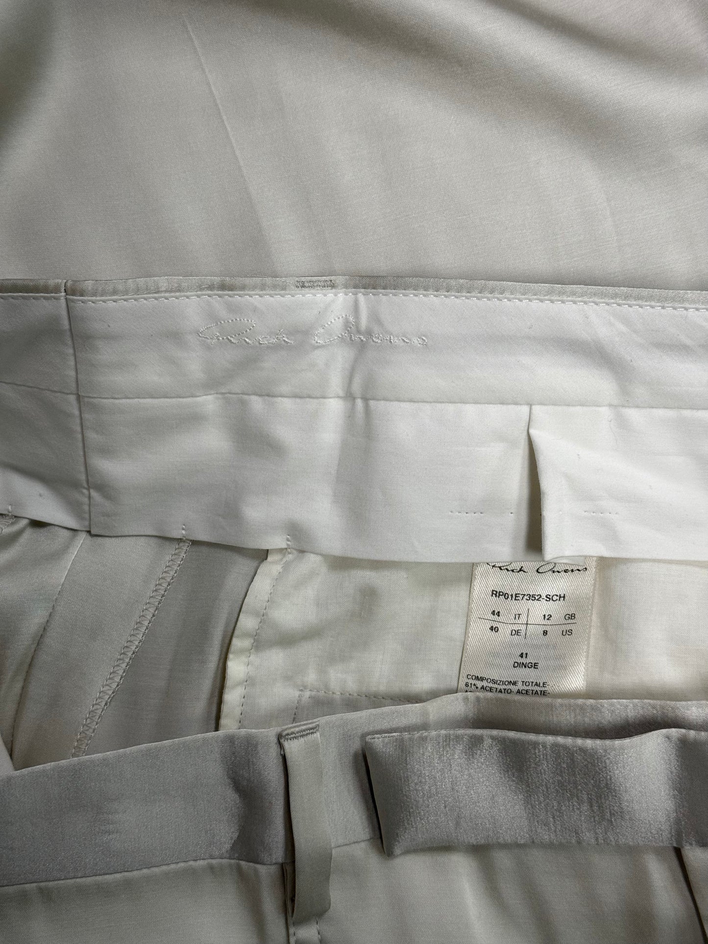 Rick Owens SS25 "HOLLYWOOD" DINGE Satin 'Mastodon' Trousers