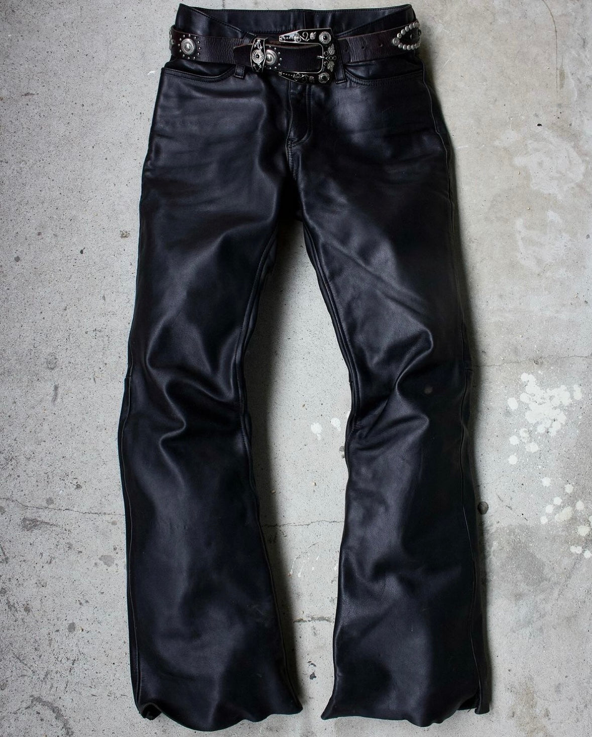 Kadoya K's Leather 00s Raw Cowhide Leather Flare Pants – DRIEW