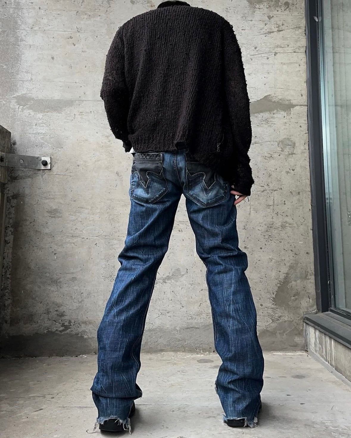 Vintage Y2K Buffalo Distressed Flare Denim
