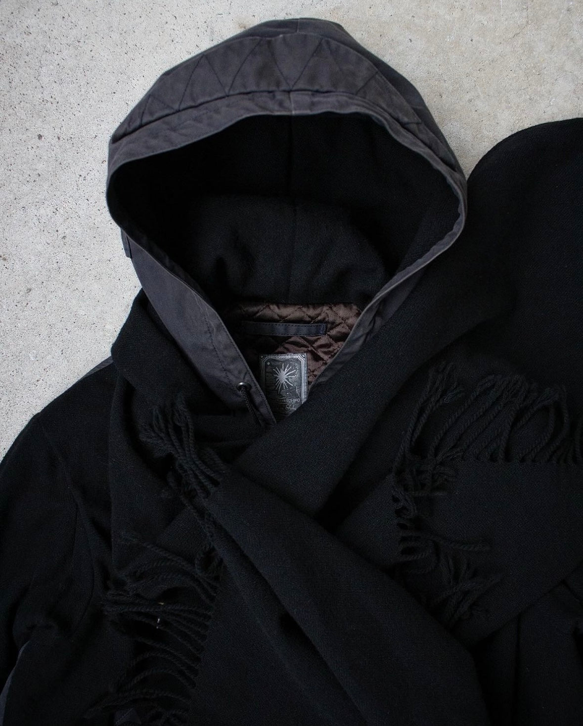 MiharaYasuhiro AW04 Hybrid Scarf Poncho Bomber Jacket