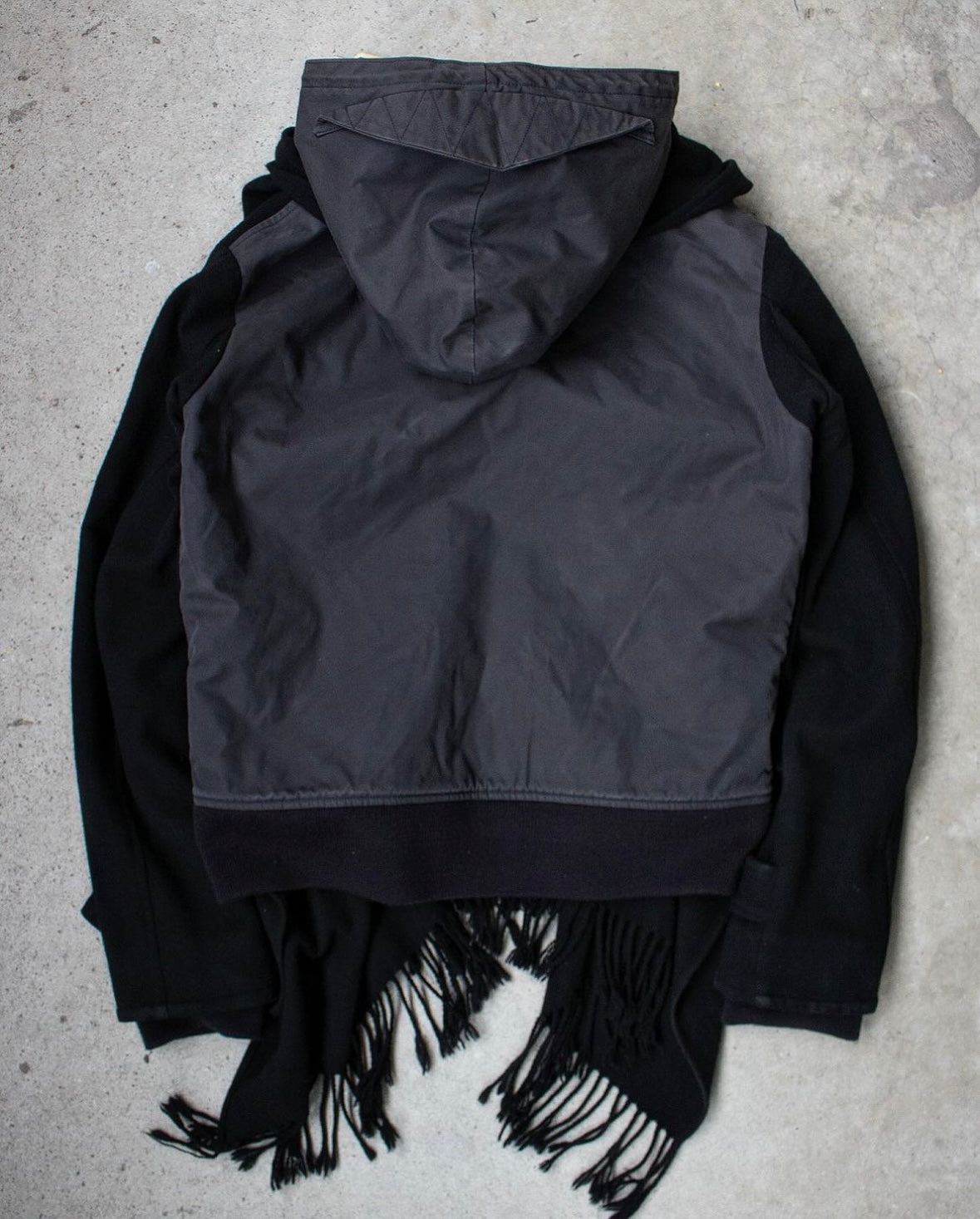 MiharaYasuhiro AW04 Hybrid Scarf Poncho Bomber Jacket