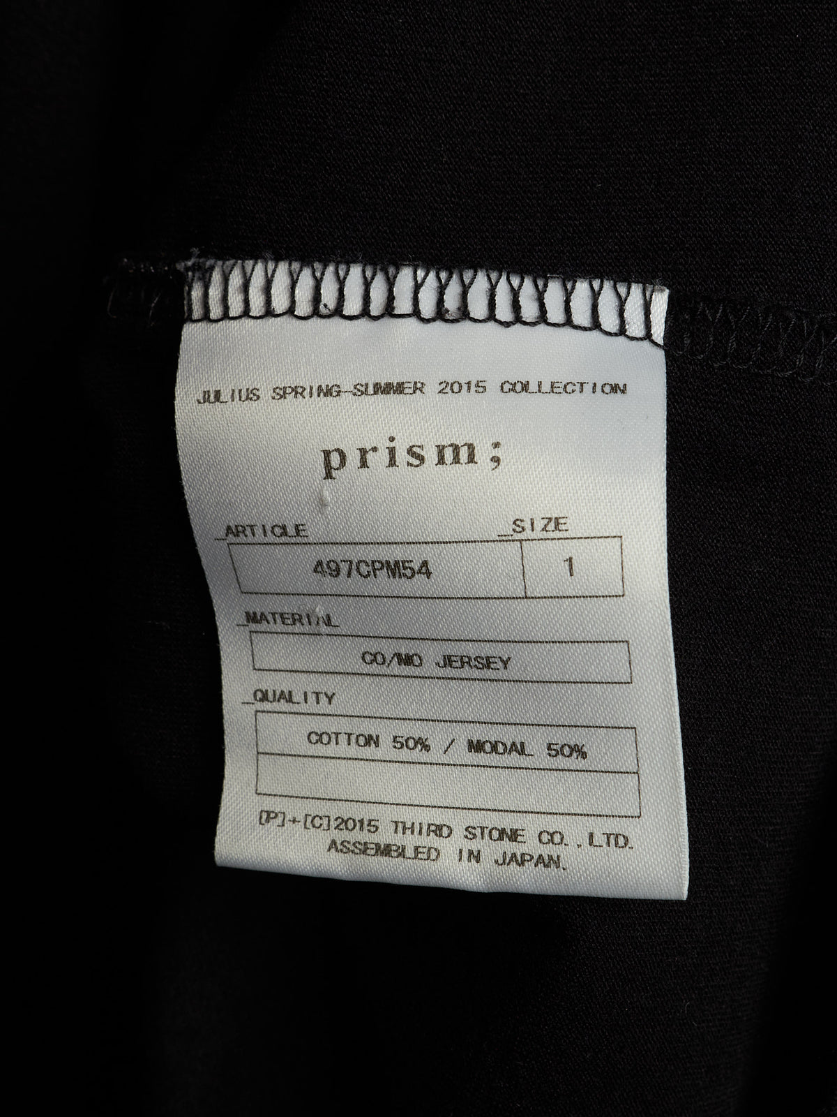 Julius_7 SS15 "prism;" Geometric Graphic Print Longline T-shirt